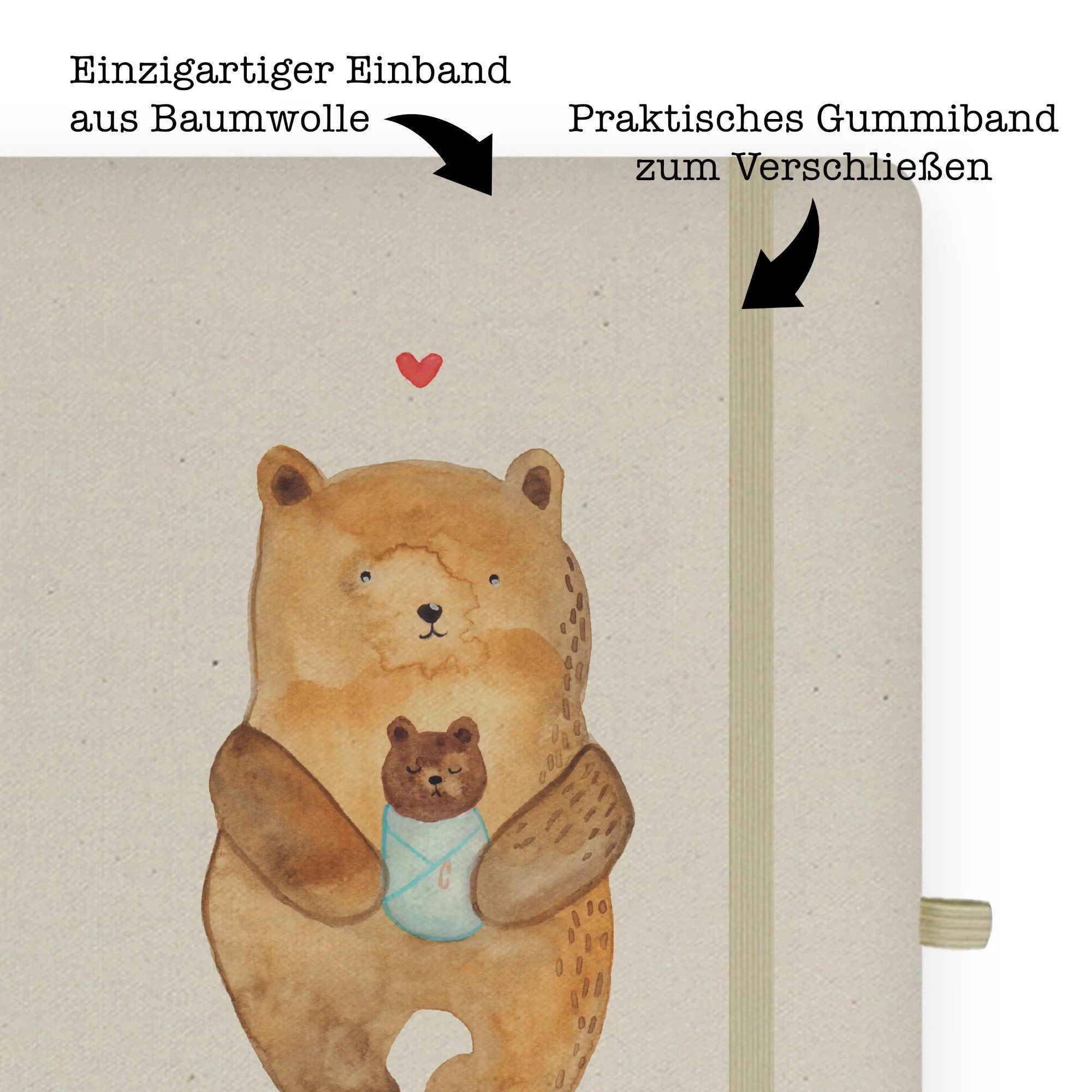 Thumbnail - Mr. & Mrs. Panda Notizbuch Bär Baby - Transparent - Geschenk, Geburt, Teddy, Öko Notizbuch DIN A Mr. & Mrs. Panda, Bezau...