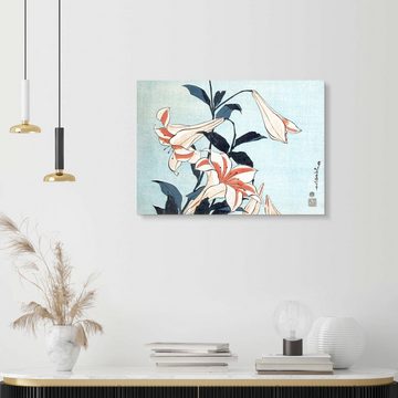 Posterlounge XXL-Wandbild Katsushika Hokusai, Trompetenlilien, Wohnzimmer Malerei