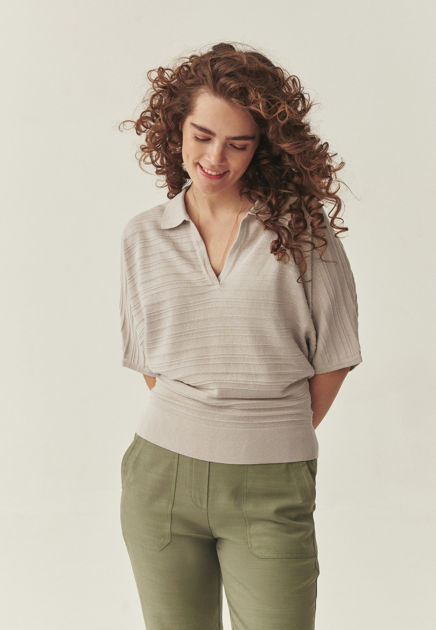 TATUUM Klassische Bluse Strickbluse Mit Kragen - Liviri