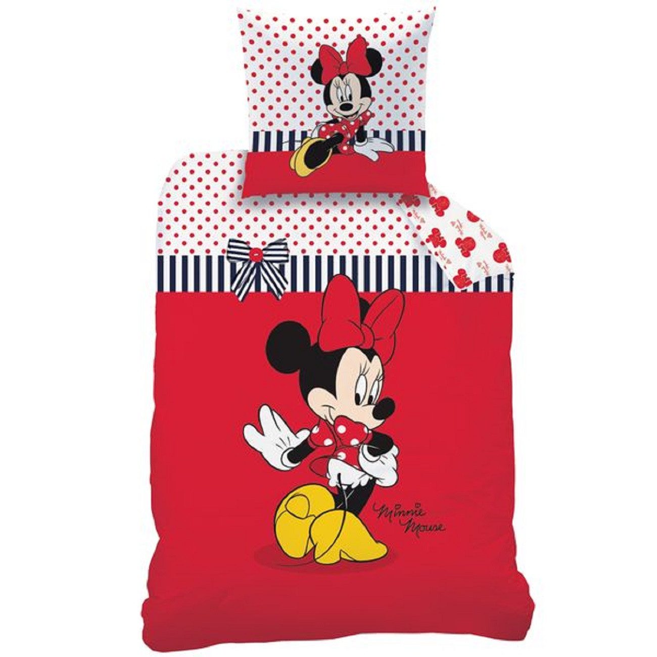 CTI Kinderbettwäsche Biber Bettwäsche Minnie Mouse Sweetie Flanell 135x200 cm Baumwolle, 2 teilig, Langlebig