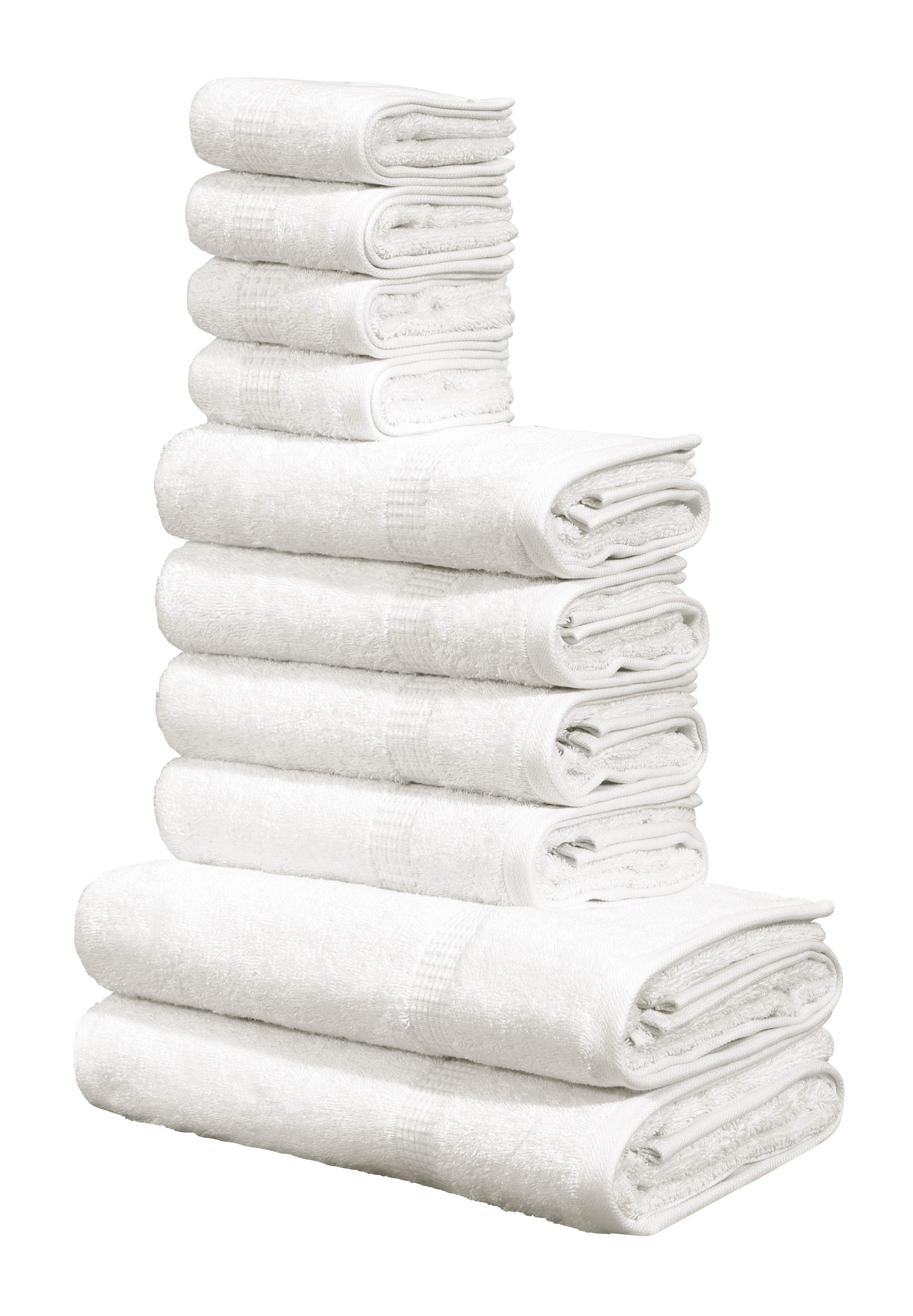 OTTO home Handtuch Set Kapra, Premium Handtücher, 100% Baumwolle, 500 gr/m², 10-tlg., Frottier (Set, 10-St), 2 Duschtücher, 4 Handtücher, 4 Gästehandtücher, 5 Jahre Garantie