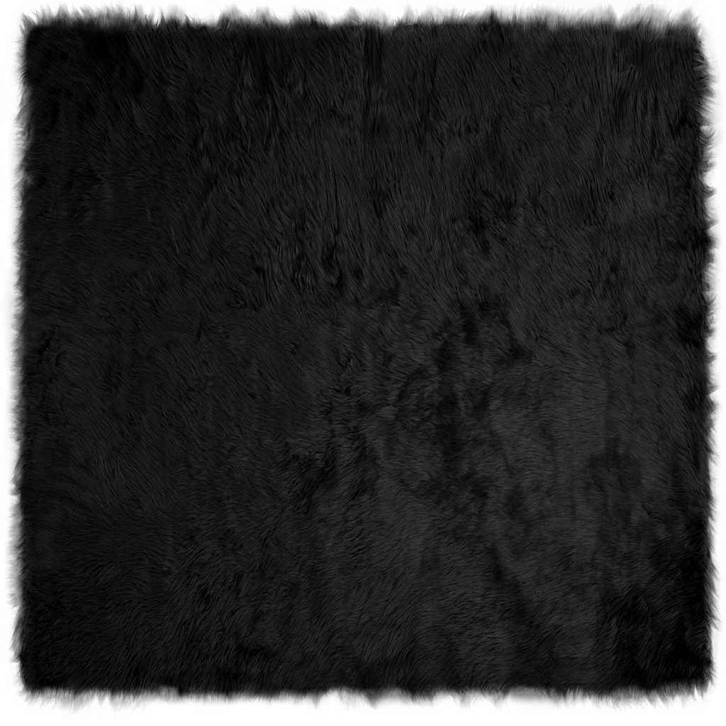 vidaXL Teppich Kunstfell Schaffellteppich Schwarz 120x120 cm Polyester, Höhe: 6 mm