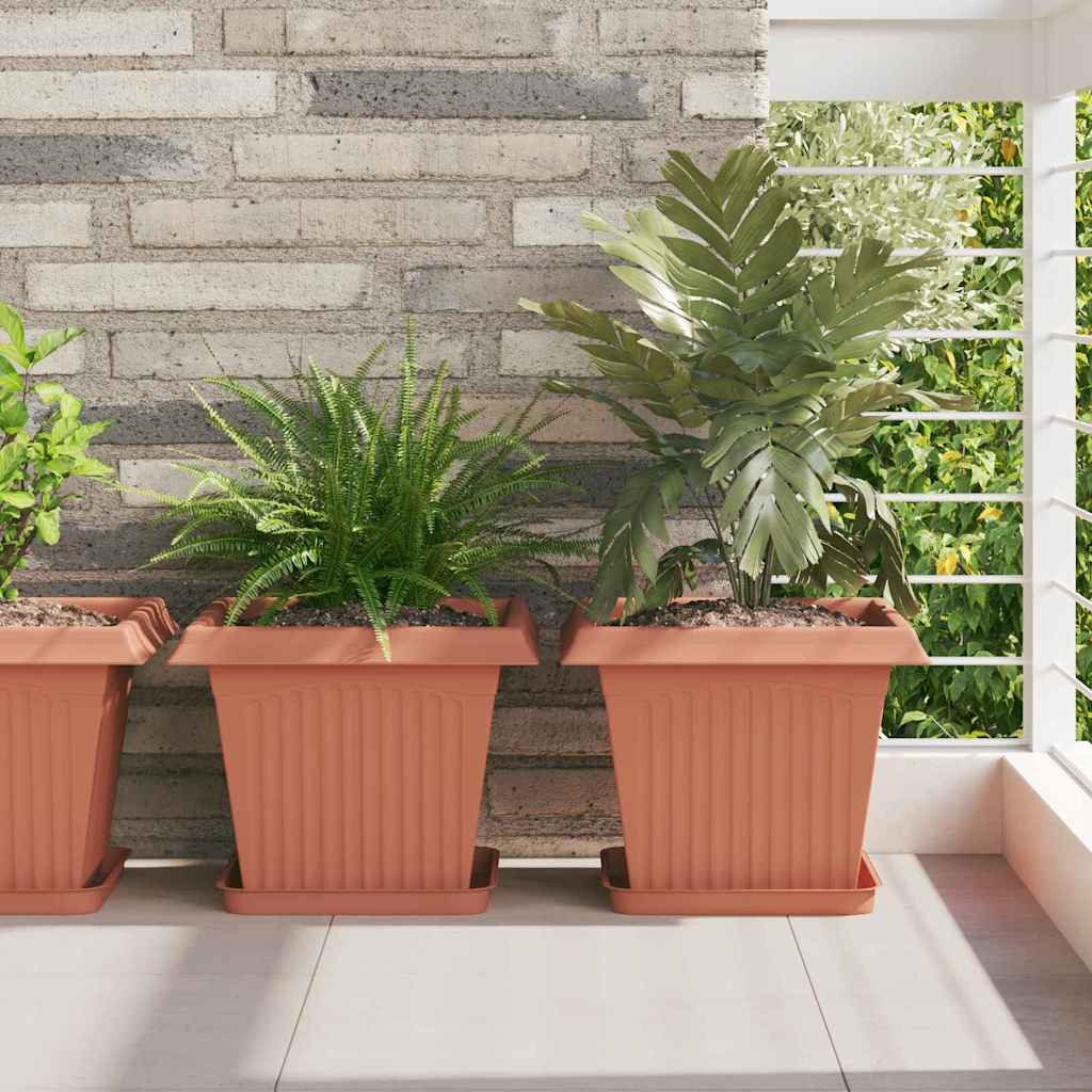 vidaXL Blumentopf Blumentöpfe 24 pcs Ziegelrot 33 x 33 x 26 cm Kunststoff (24 St)