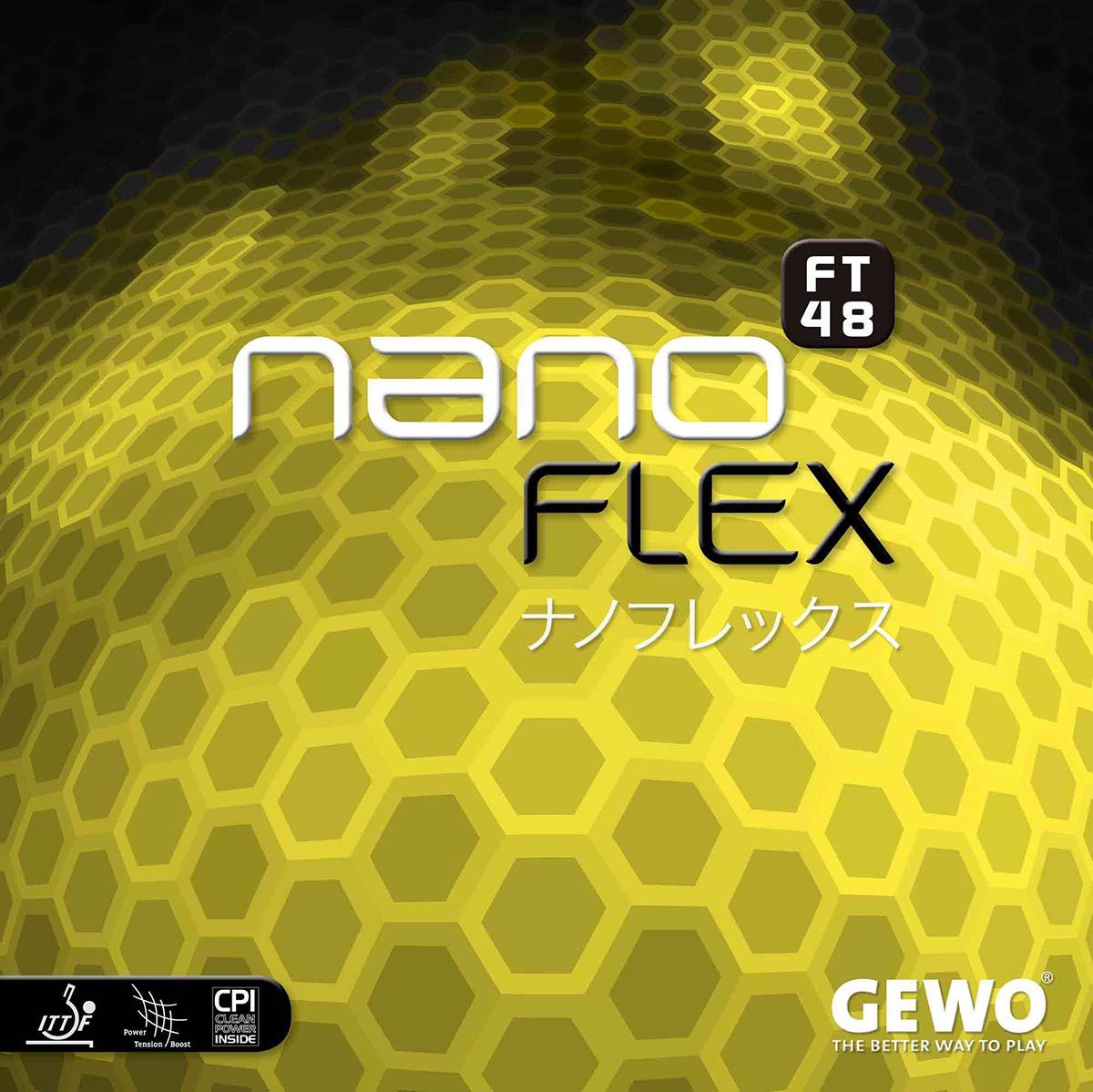 Gewo Tischtennisschläger GEWO Belag nanoFLEX FT48 schwarz 2,1 mm