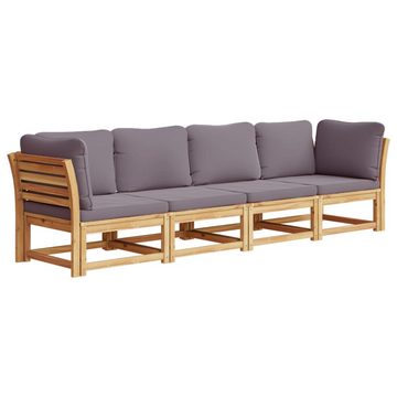 vidaXL Loungesofa 4-tlg. Garten-Lounge-Set mit Kissen Massivholz Akazie, 1 Teile