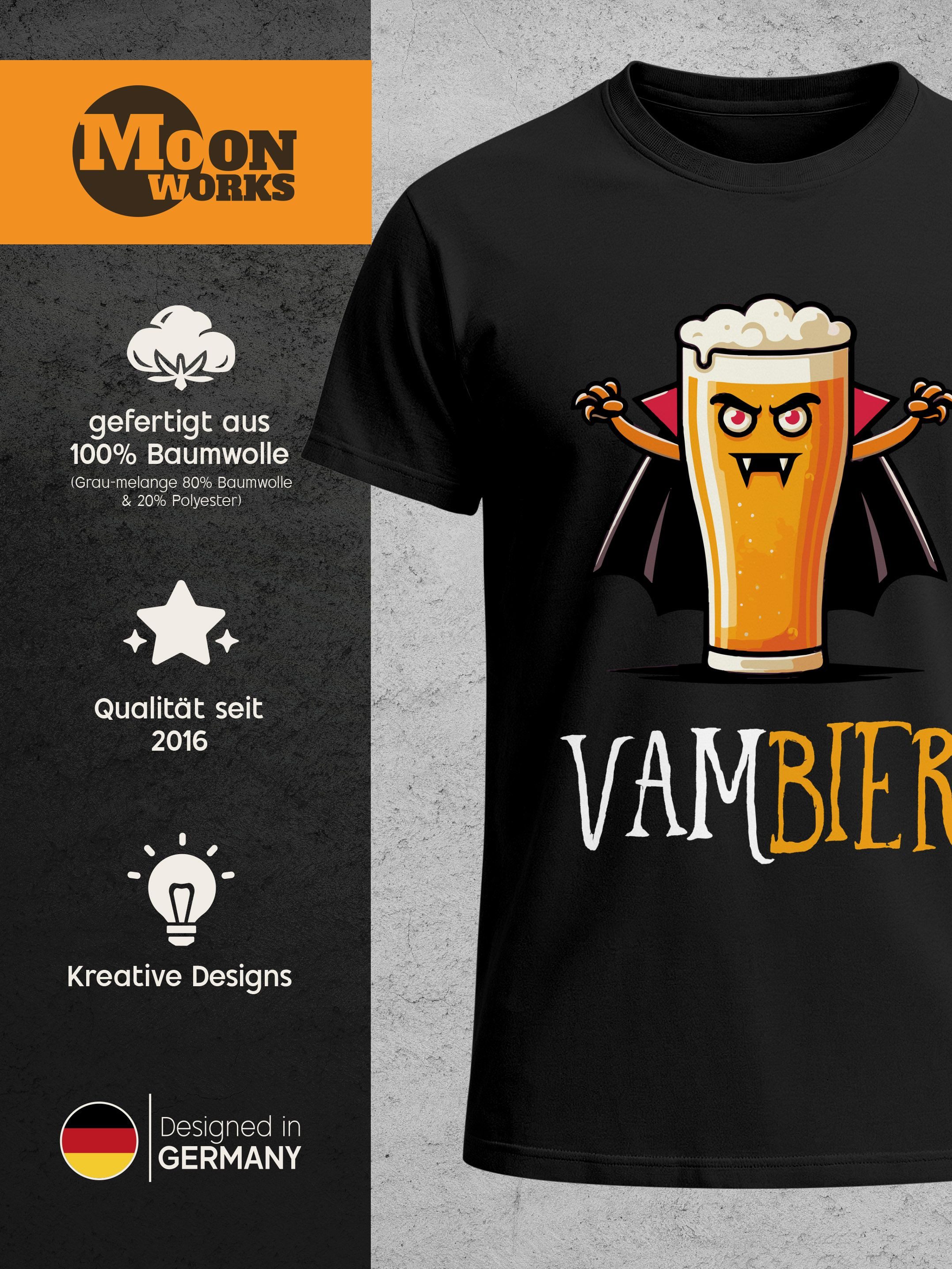 MoonWorks Print-Shirt Herren T-Shirt Fasching Karneval Halloween Bier-Motiv Kostüm-Ersatz mit Print