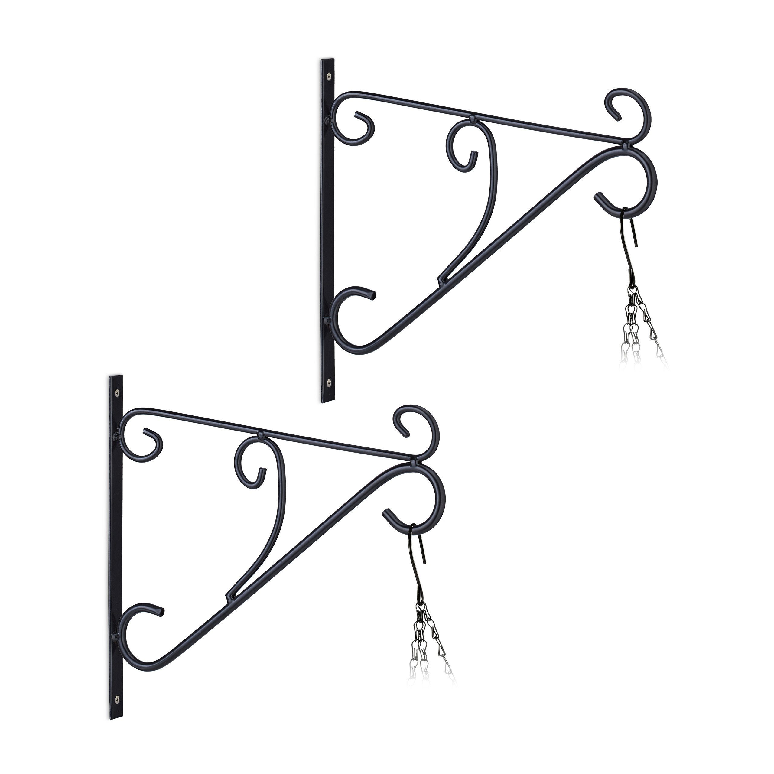 relaxdays Wandhaken 2er Set Blumenampel Halterung günstig online kaufen