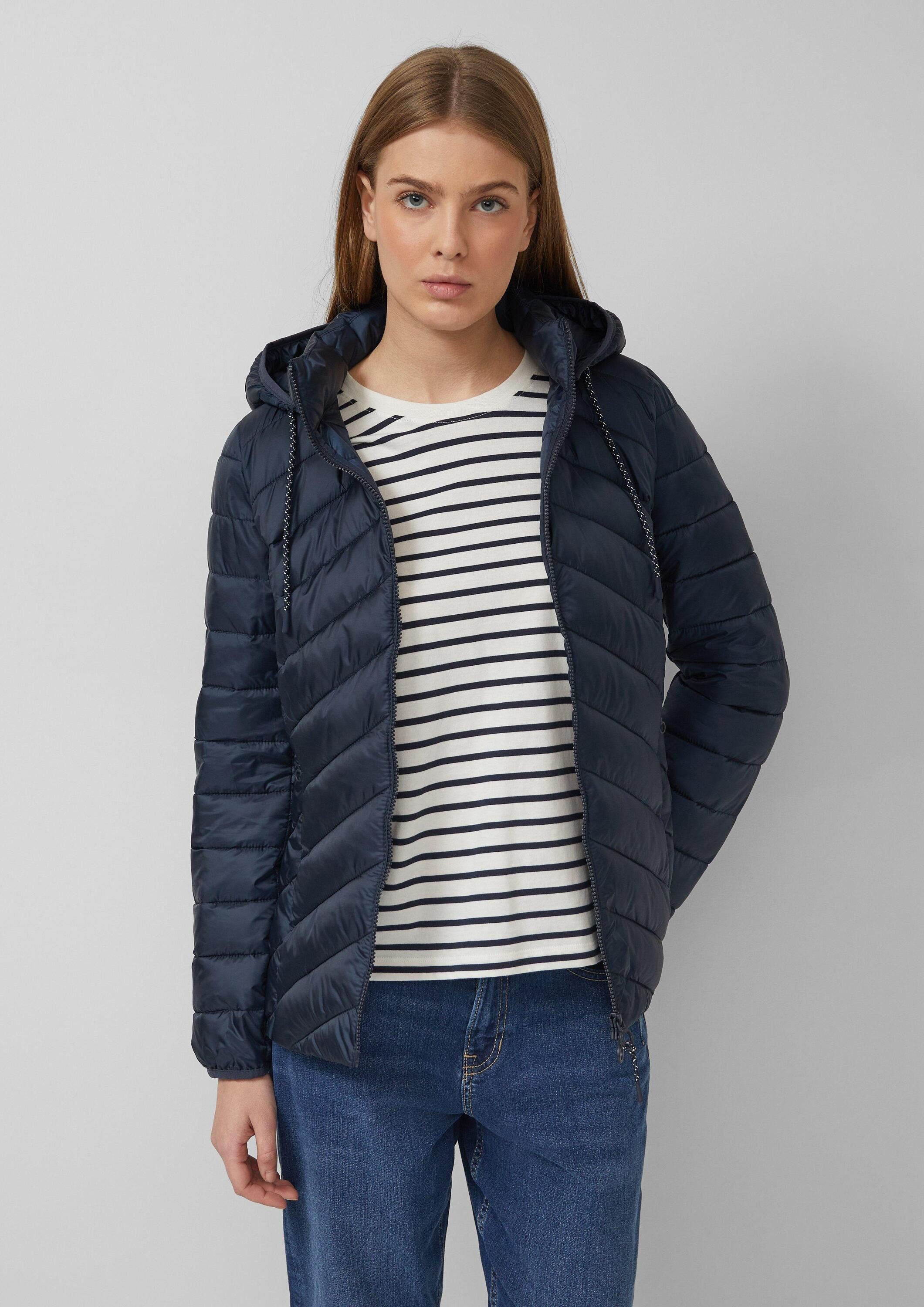s.Oliver Funktionsjacke Outdoor-Jacke Gesteppte Jacke mit abnehmbarer Kapuze im Slim Fit