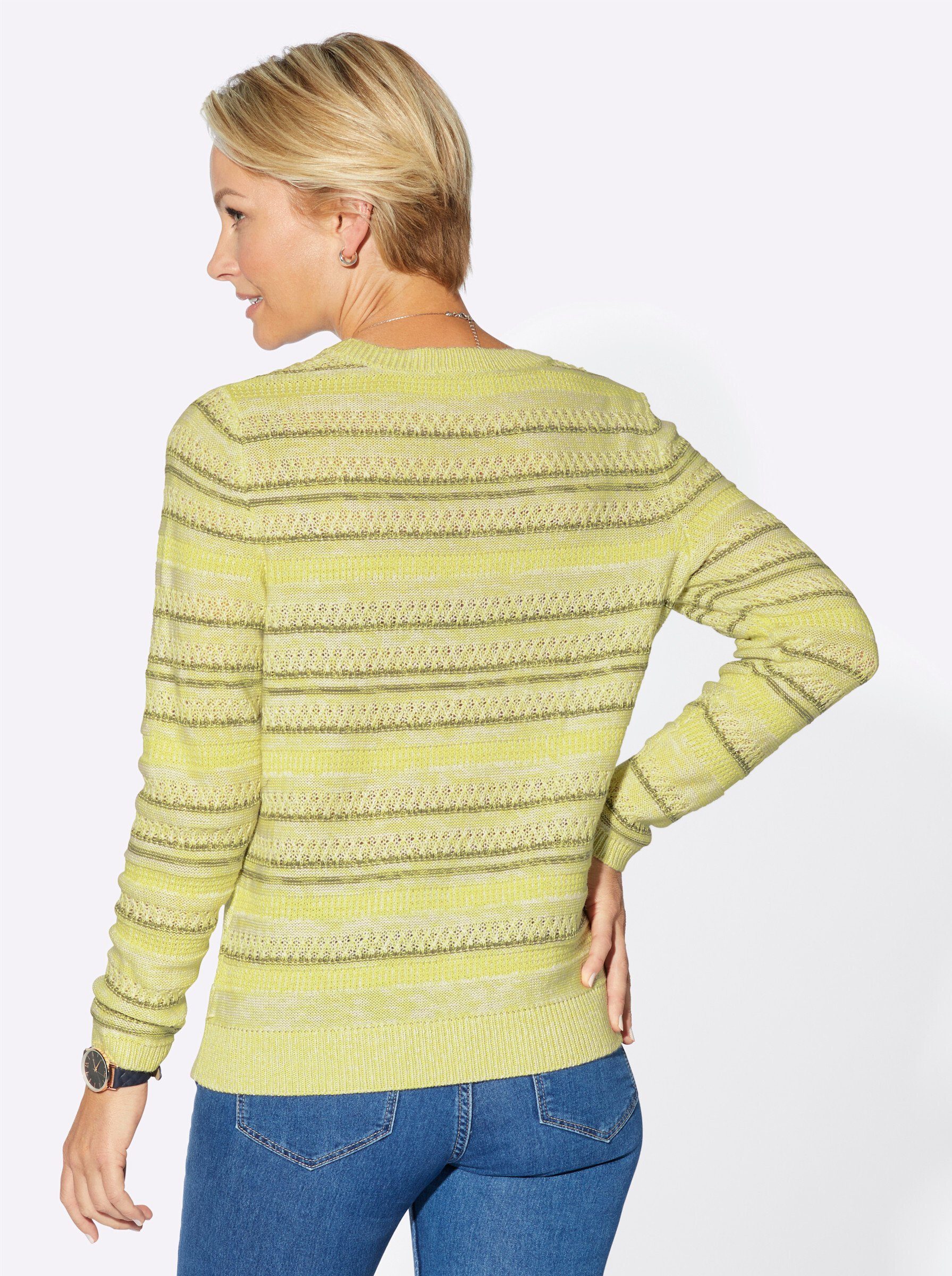 Strickpullover WITT khaki-ecru-meliert WEIDEN