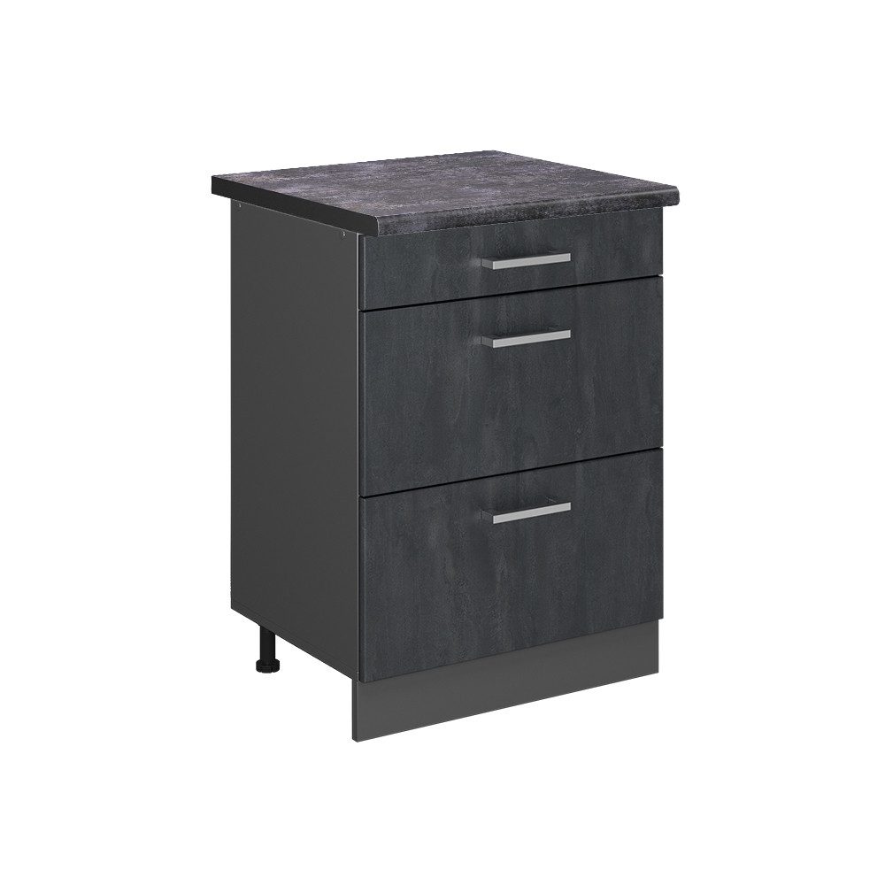 Vicco Unterschrank R-Line, Schwarz Beton/Anthrazit, 60 günstig online kaufen