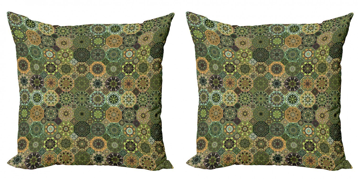 Kissenbezüge Modern Accent Doppelseitiger Digitaldruck, Abakuhaus (2 Stück), Mandala Oriental Floral Octagon