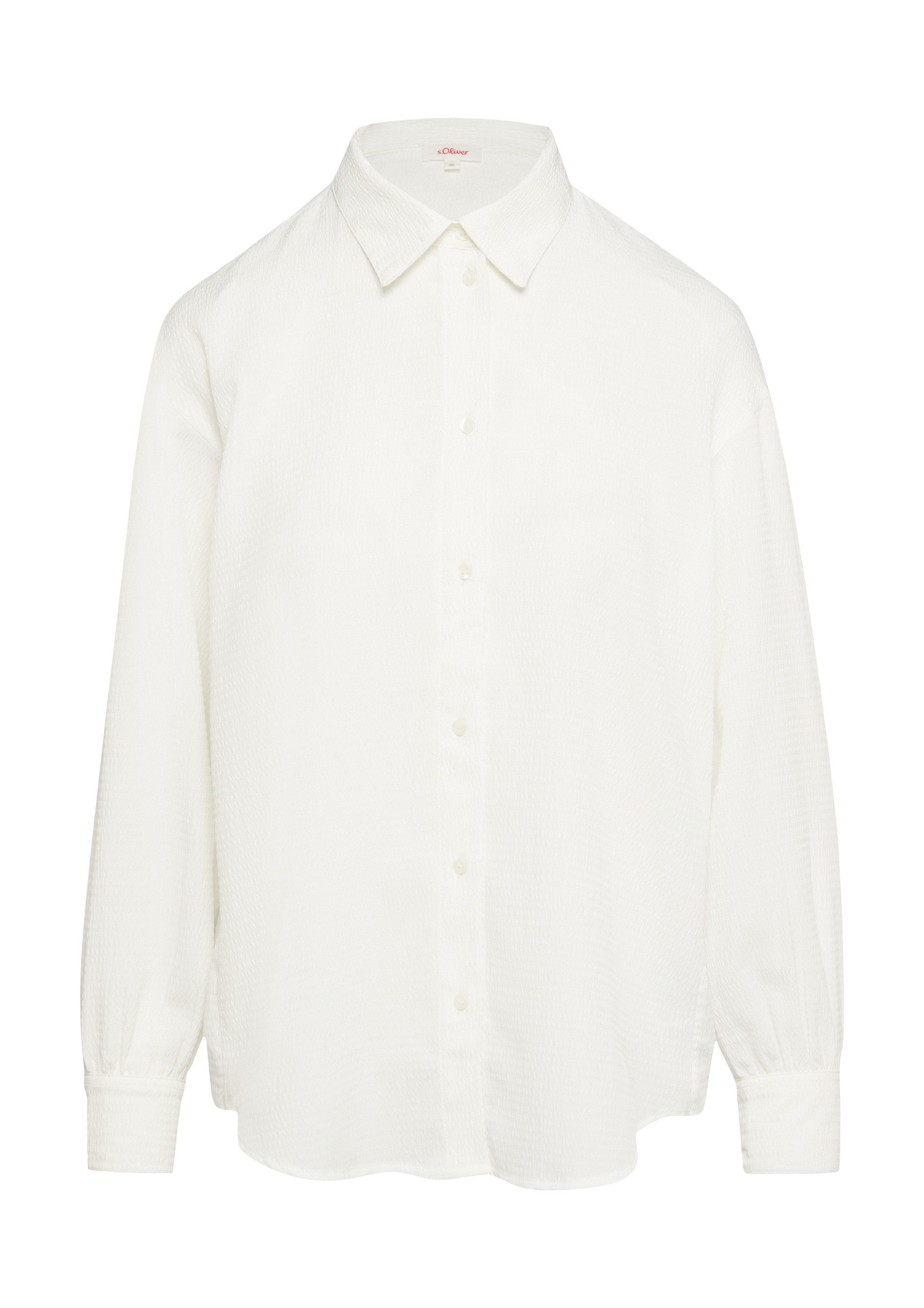 s.Oliver Langarmbluse Bluse Strukturierte Hemdbluse mit Raffung günstig online kaufen