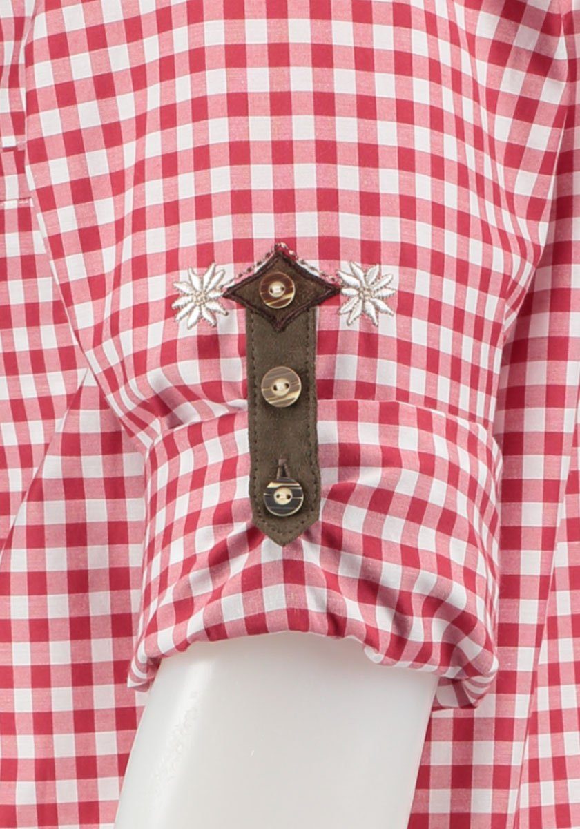 OS Trachten Trachtenhemd Lytal Herren Langarmhemd mit Haifischkragen