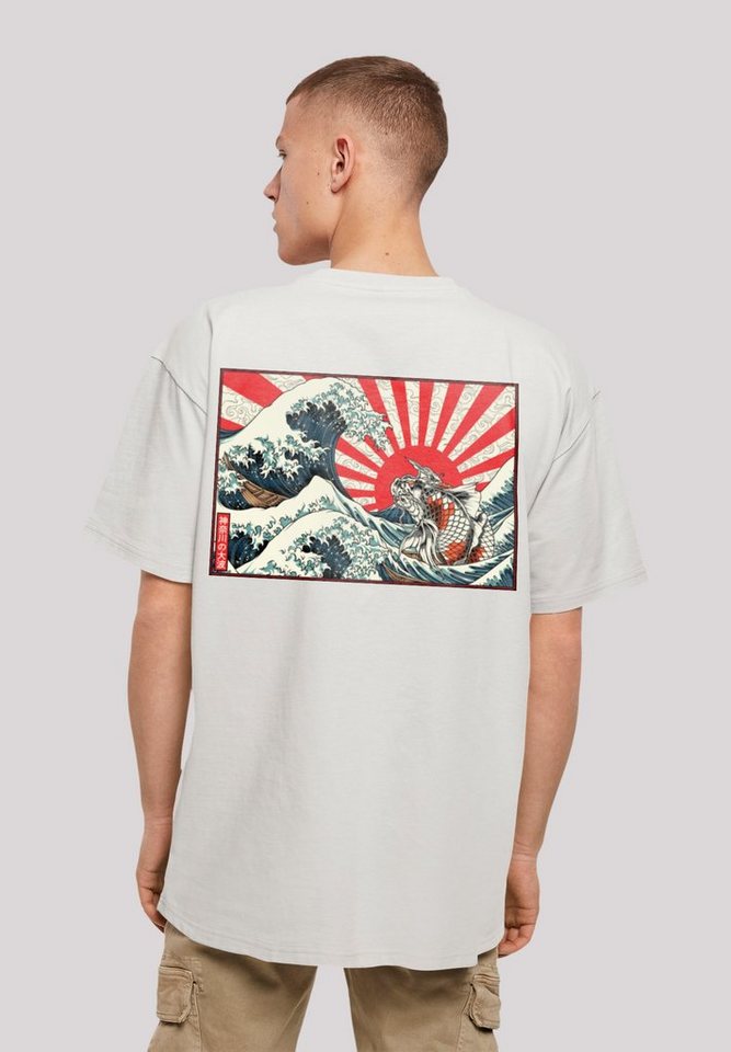 F4NT4STIC T-Shirt Kanagawa Welle Japan Print, Das Model ist 180 cm groß und  trägt Größe M