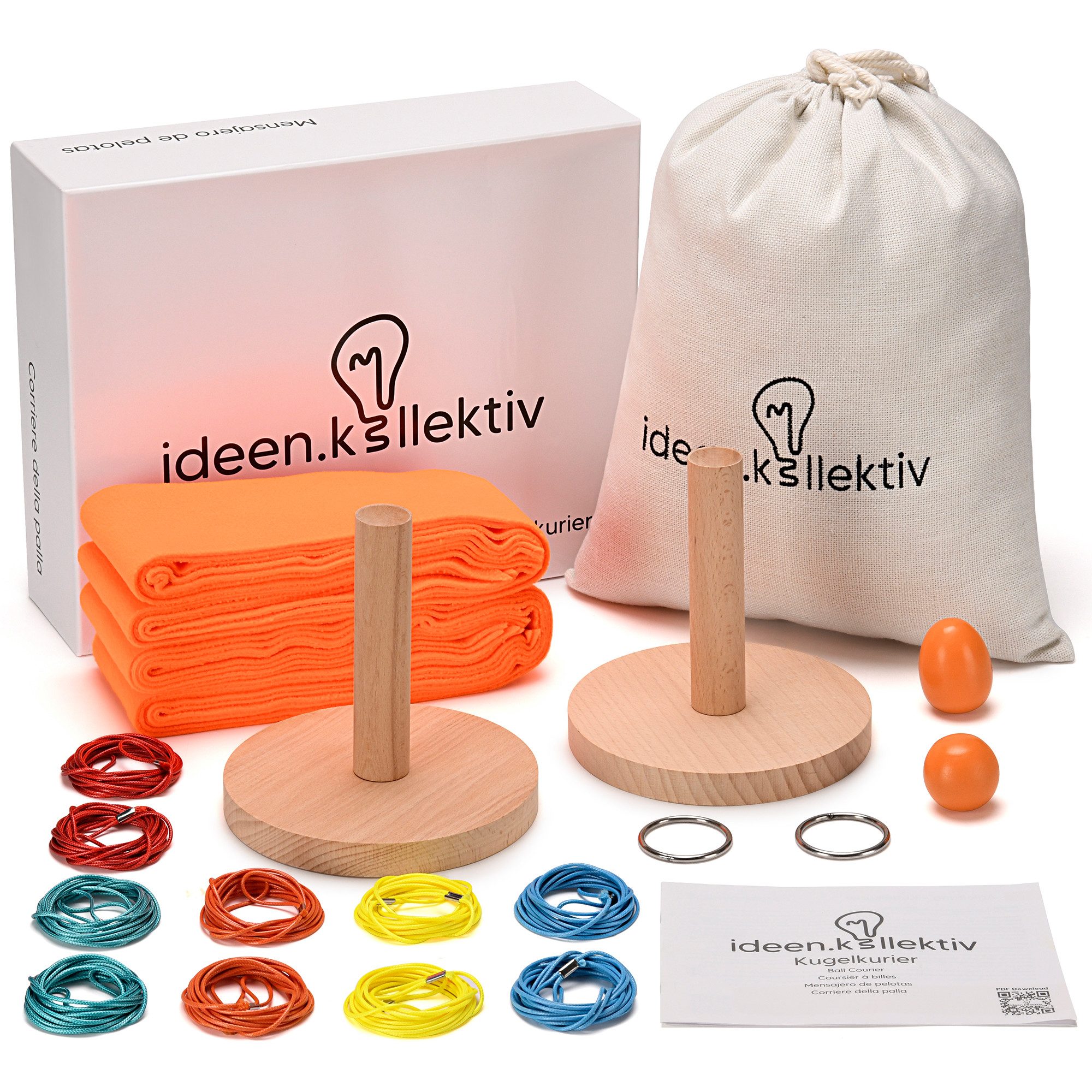 ideen.kollektiv Lernspielzeug Kugelkurier – Teambuilding-Game für 3-10 Personen, fördert Kommunikation & Teamwork, für Workshops, Schulungen und Events