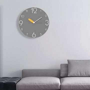 DOPWii Wanduhr Moderne Wanduhr, Minimalistische Uhr, 10″/13″/15″, Grau
