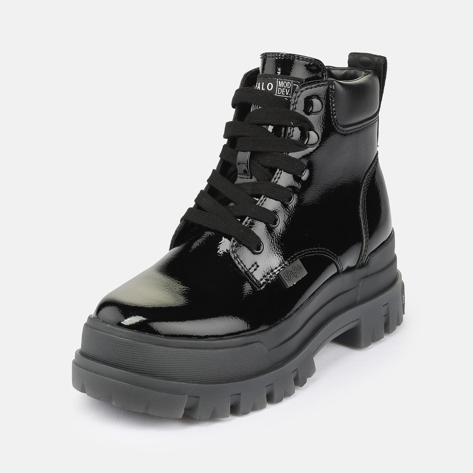 Buffalo 1622634 Aspha Lace Up Mid Black Stiefelette