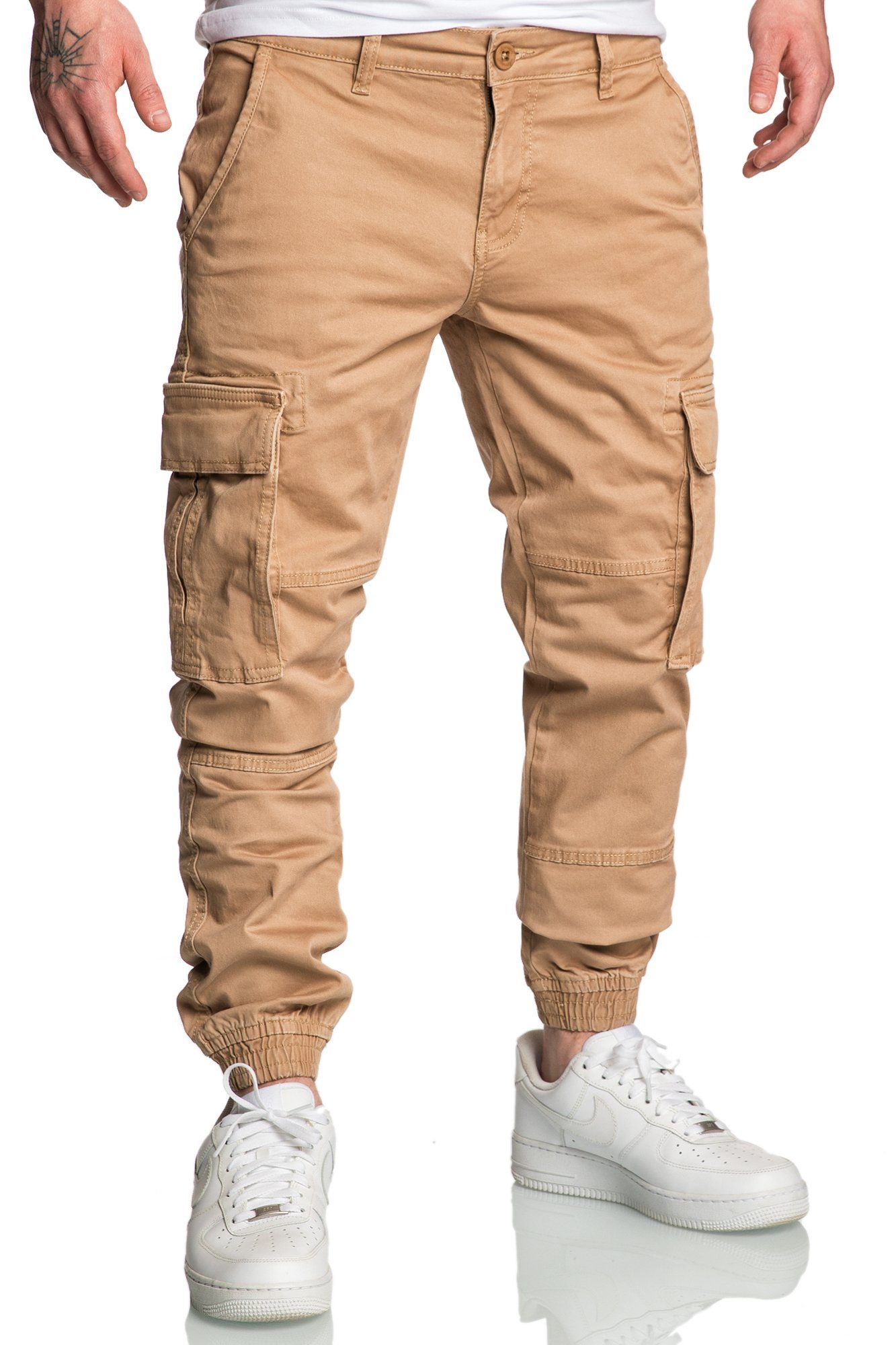 Amaci&Sons Chinohose PLANO Cargo Jogger-Chino Herren Cargo Jogger Chino Jeans Hose