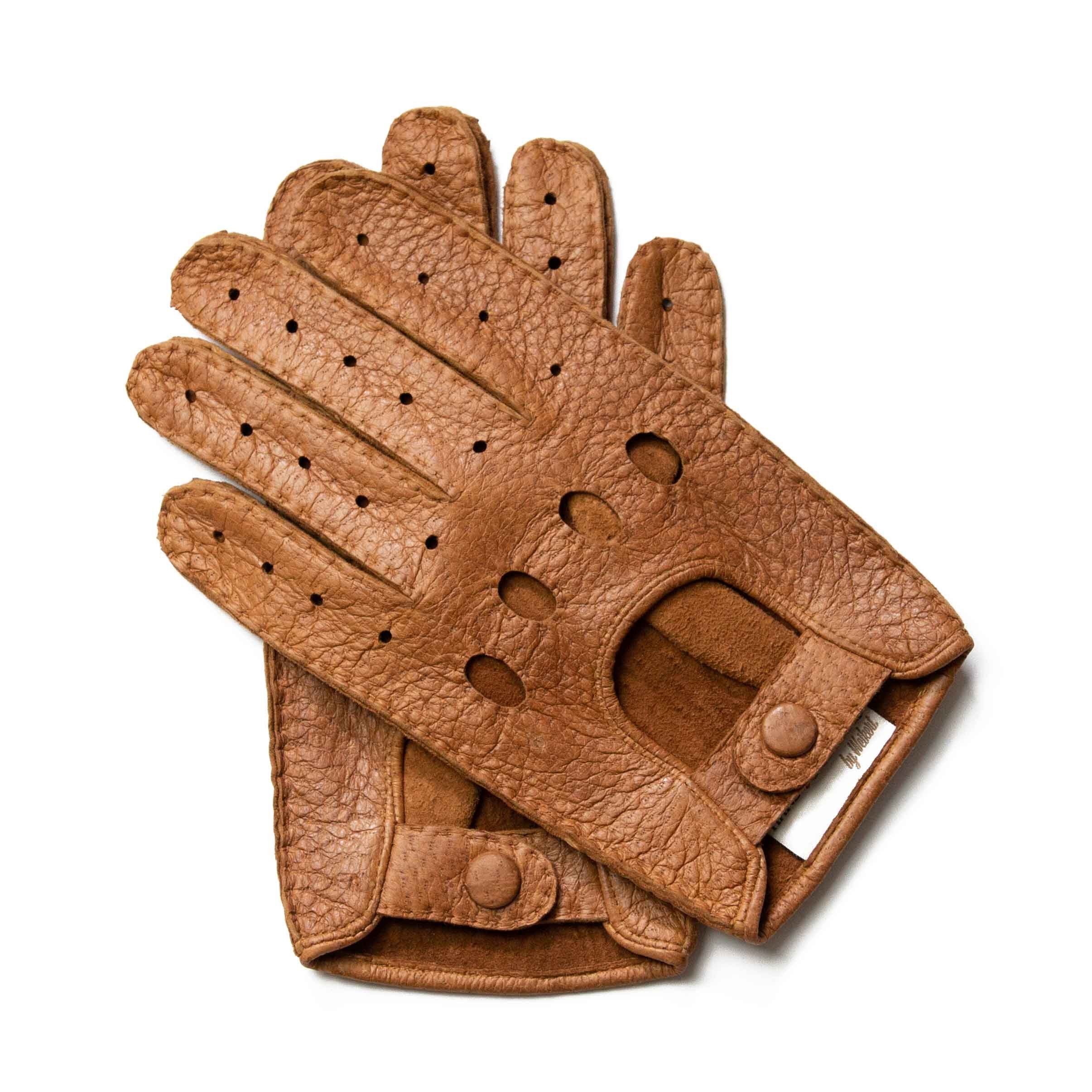 Hand Gewand by Weikert Lederhandschuhe ELEGANTE- Autofahrer Handschuhe aus Peccaryleder - ungefüttert - Perfekt für Auto / Motorrad und Vespa Cork