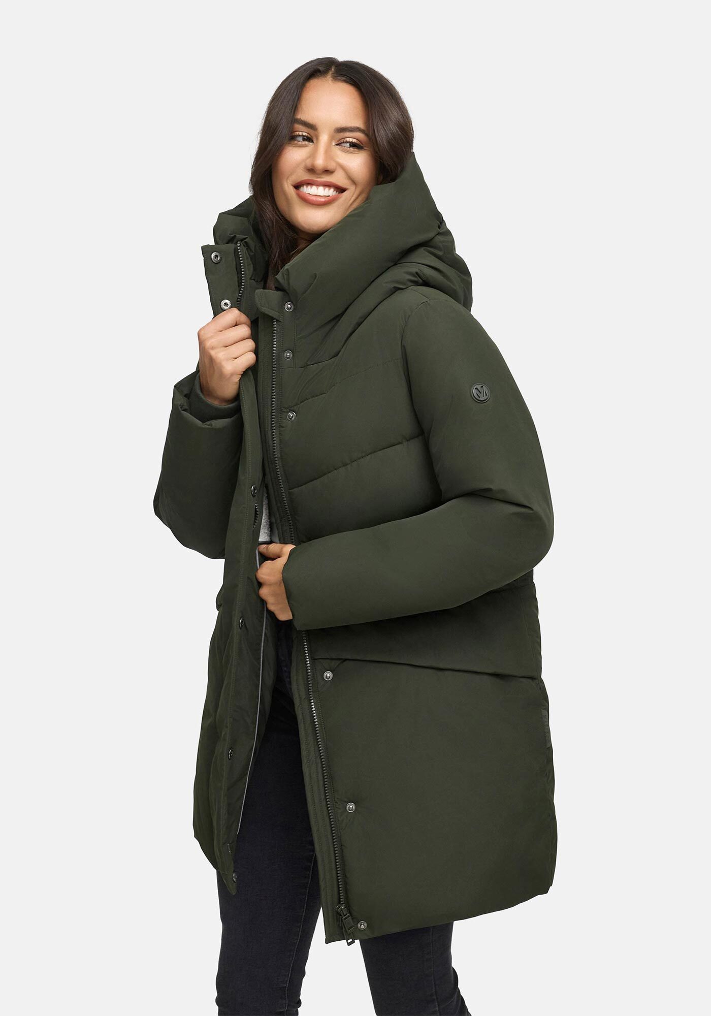 Marikoo Winterjacke Delilah mit kuschelig warmem Teddyfleece und hohem Kragen