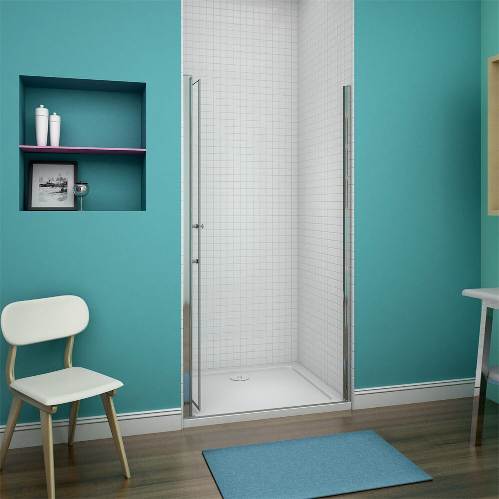 duschspa Dusch-Falttür Duschtür Falttür Nischentür Duschabtrennung Duschkabine NANO Glas, 76x185 cm, Sicherheitsglas, (Set) Klarglas, Nano Glas, links und rechts montierbar