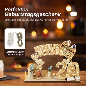 MAGICSHE LED Dekoobjekt LED-Lichtständer Geburtstag Holz Ornament