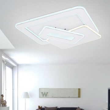 etc-shop Smarte LED-Leuchte, LED-Leuchtmittel fest verbaut, Kaltweiß, Warmweiß, Neutralweiß, Tageslichtweiß, Smart RGB LED Decken Lampe Ess Zimmer Tages-Licht