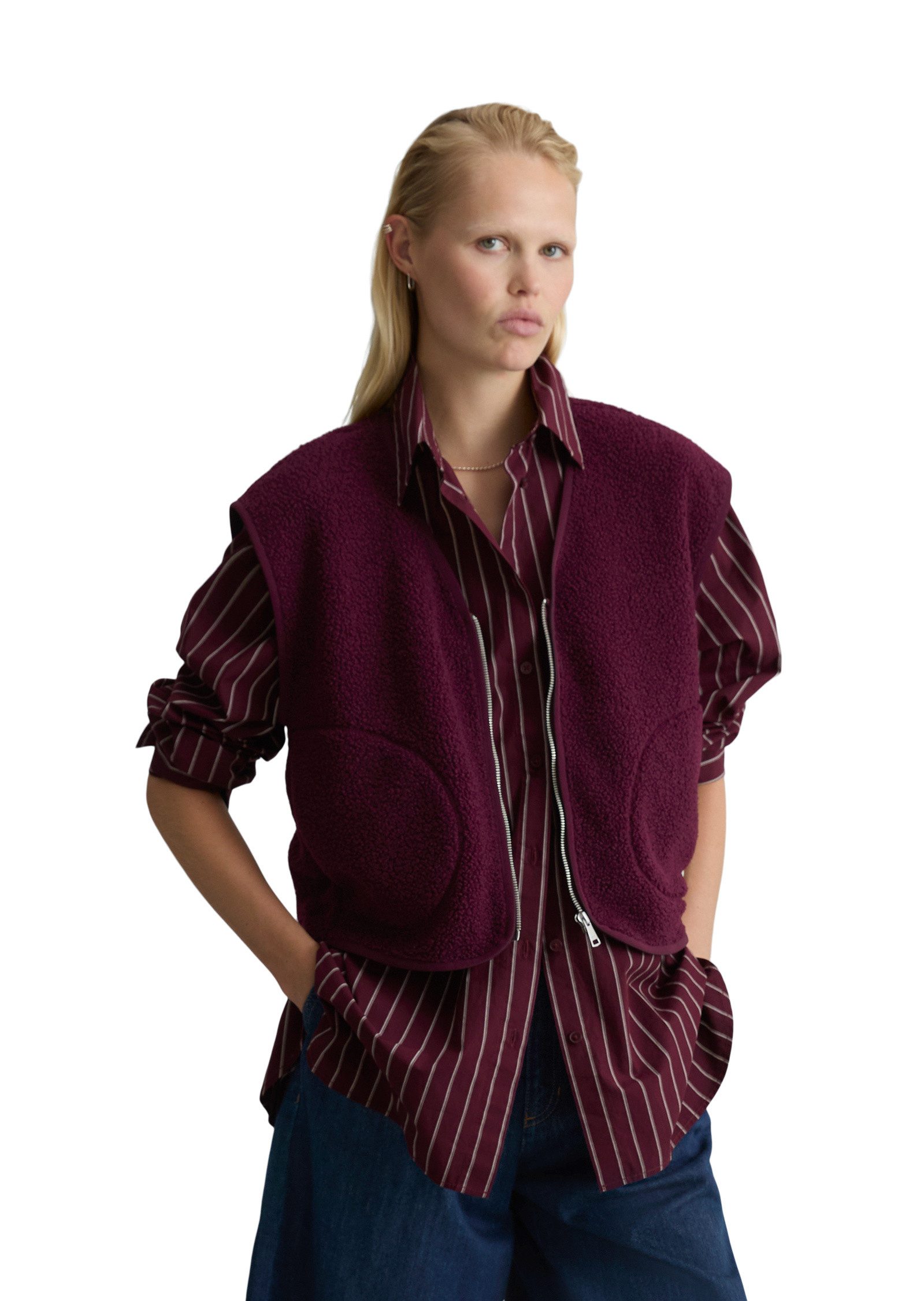 Marc O'Polo DENIM Sweatweste aus recyceltem Polyester