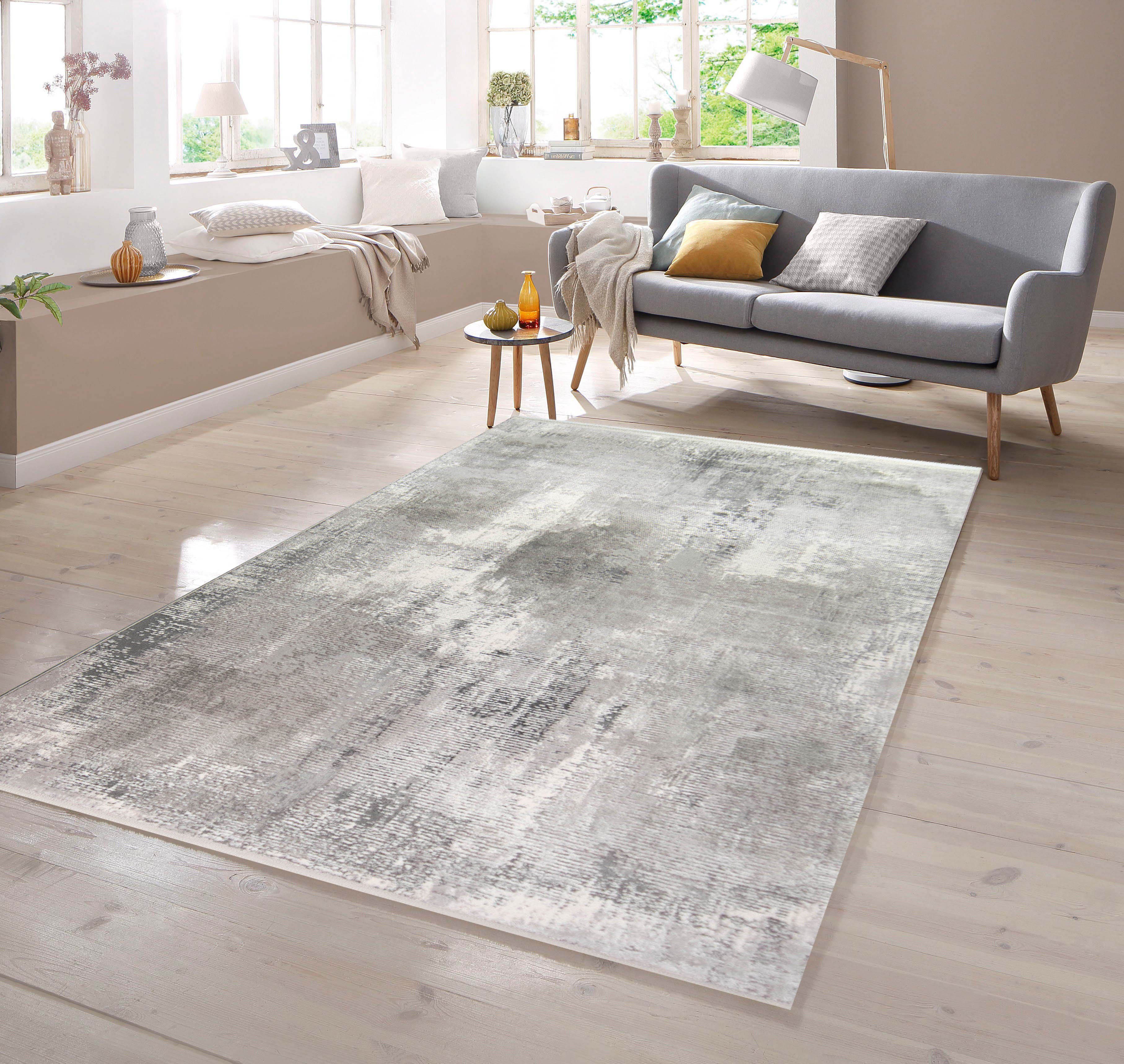 Teppich Teppich Wolle abstrakt in grau