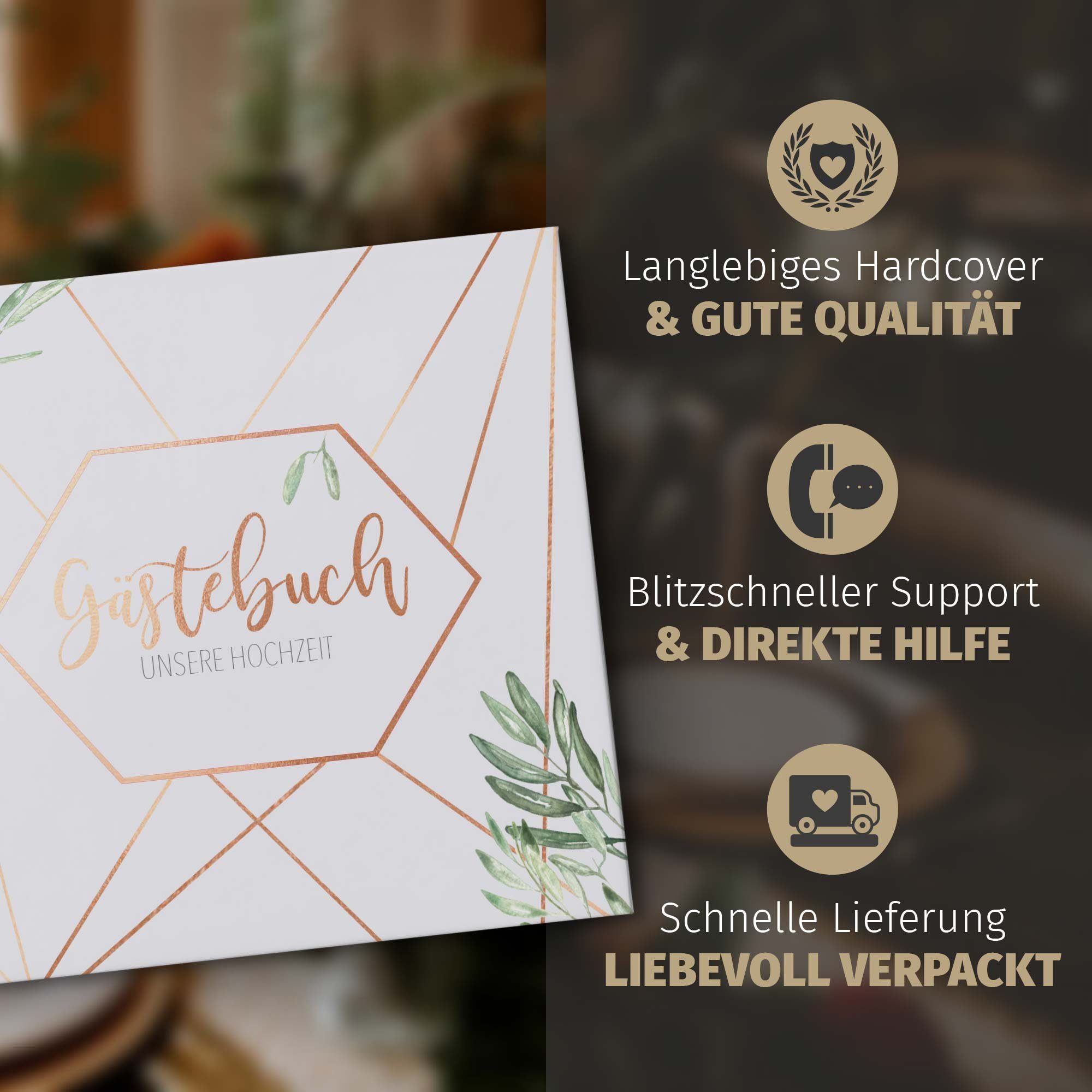 Notizbuch Quadratisch & Fragen Gästebuch ohne - Green bigdaygraphix Copper