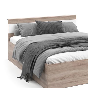 VitaliSpa® Bett Bettgestell Holzbett Doppelbett 160x200cm Adria mit Kopfteil