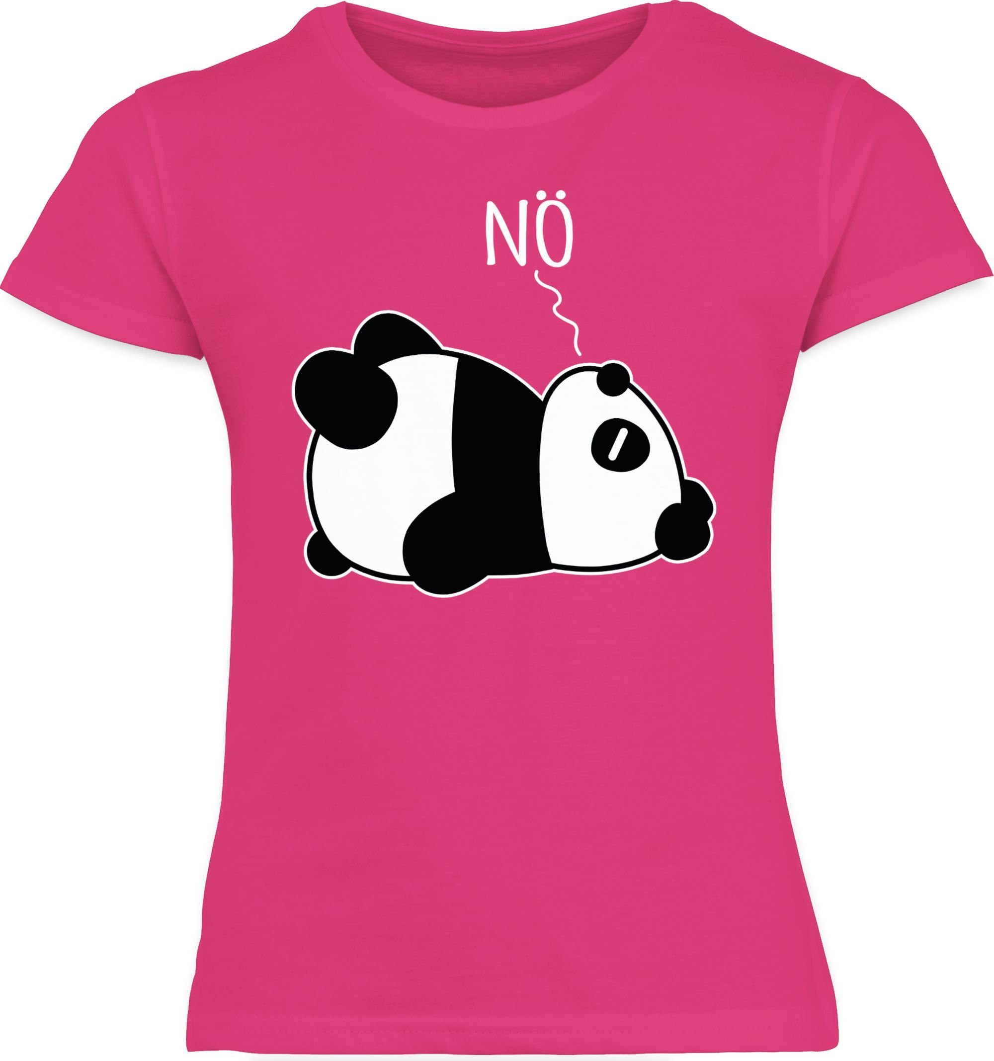 Shirtracer T-Shirt Nö - weiß - Fuchsia Kinder Sprüche Panda Statement 2