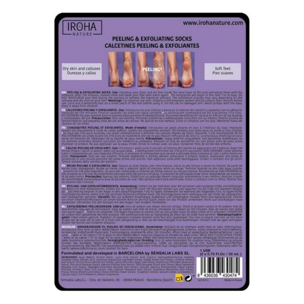 Iroha Fußcreme LAVANDER foot mask socks exfoliation