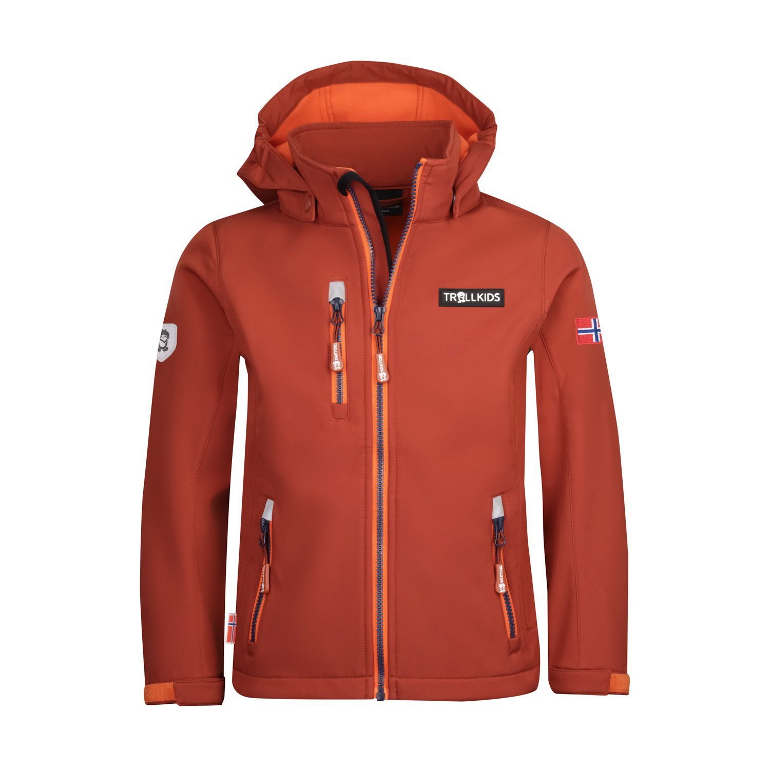 TROLLKIDS Softshelljacke Preikestolen Wasserabweisend Dunkelorange/Hellorange