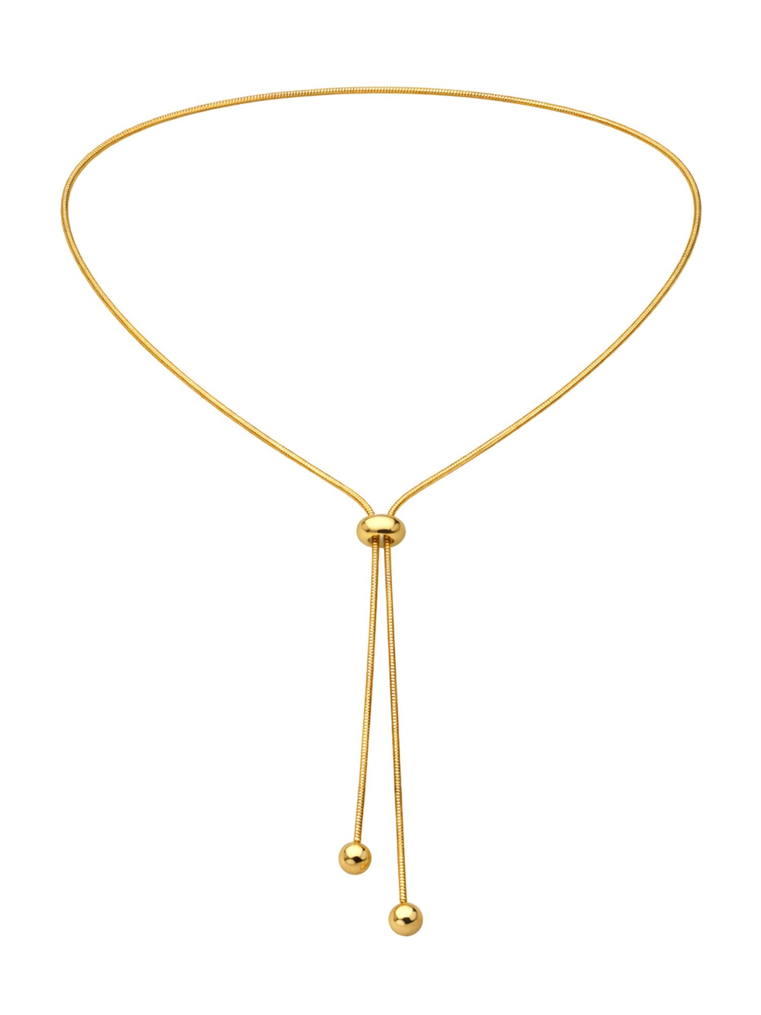 Staufergold Edelstahlkette Y-Halskette „Lariat Glide“ – Verstellbarer Slider Gold