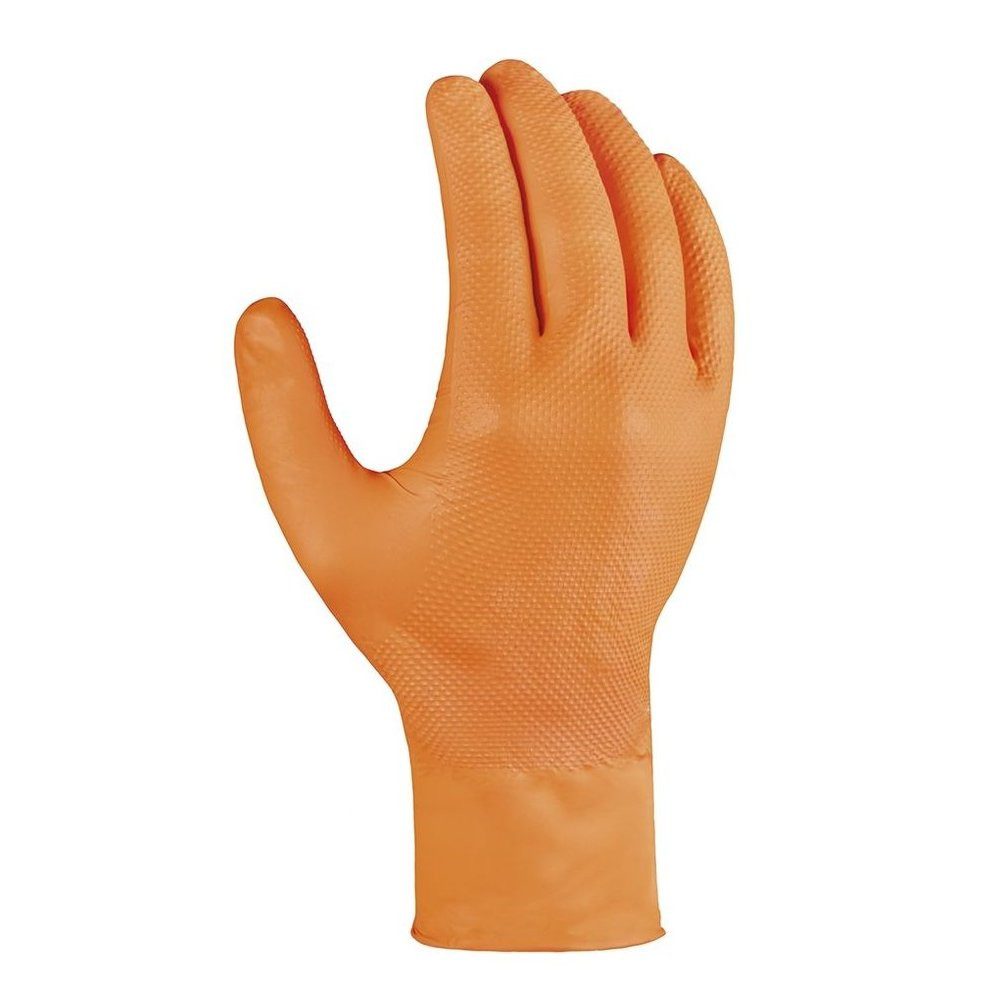 teXXor Arbeitshandschuh-Set Nitril Einweg Handschuhe Diamond Grip Orange