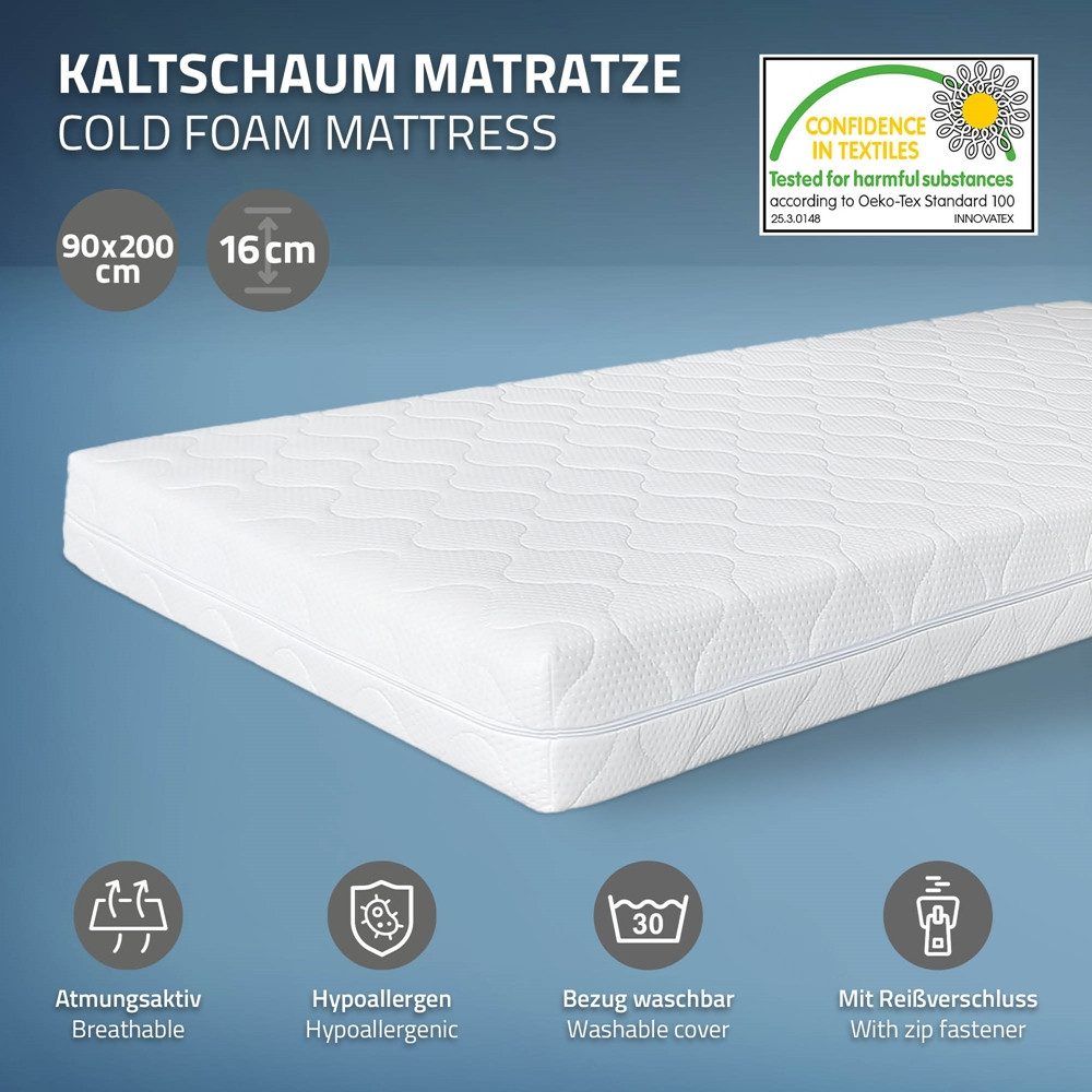 ML-DESIGN Spielbett Hausbett Kinderbett inkl. 2 Schubladen, Lattenrost und Rausfallschutz, Abenteuerbett 90x200cm mit Matratze Himmelbett Kiefer Jugendbett Weiß