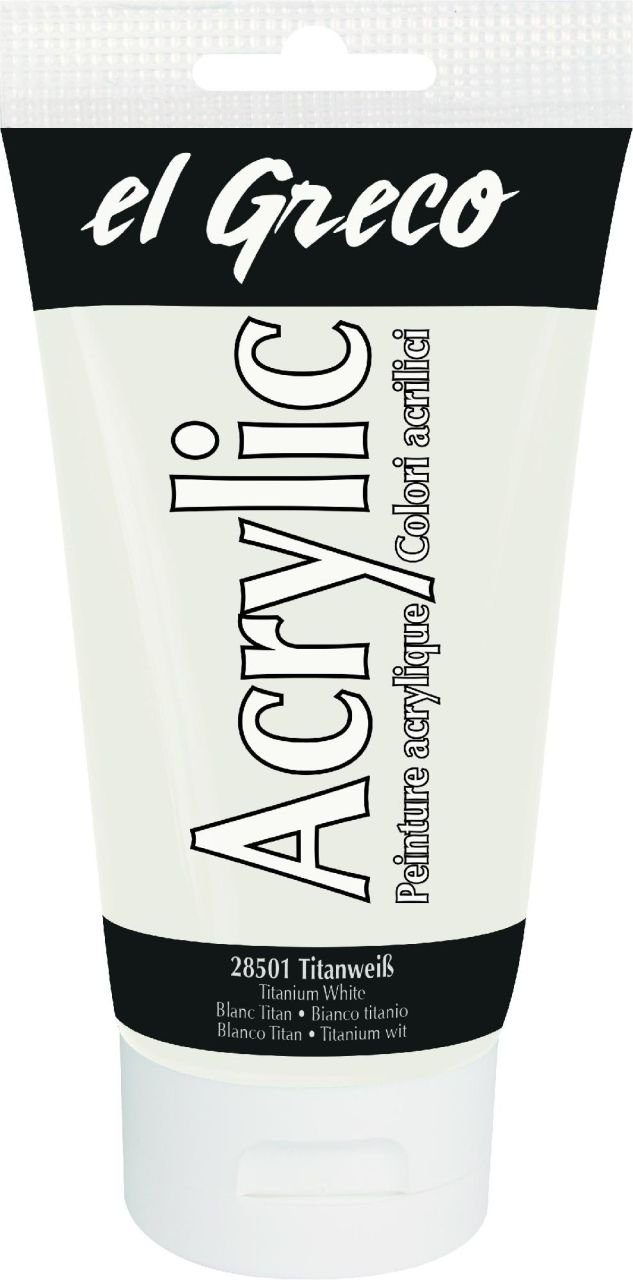 Acrylfarbe Kreul el Greco Acrylic Tube titanweiß 150 ml