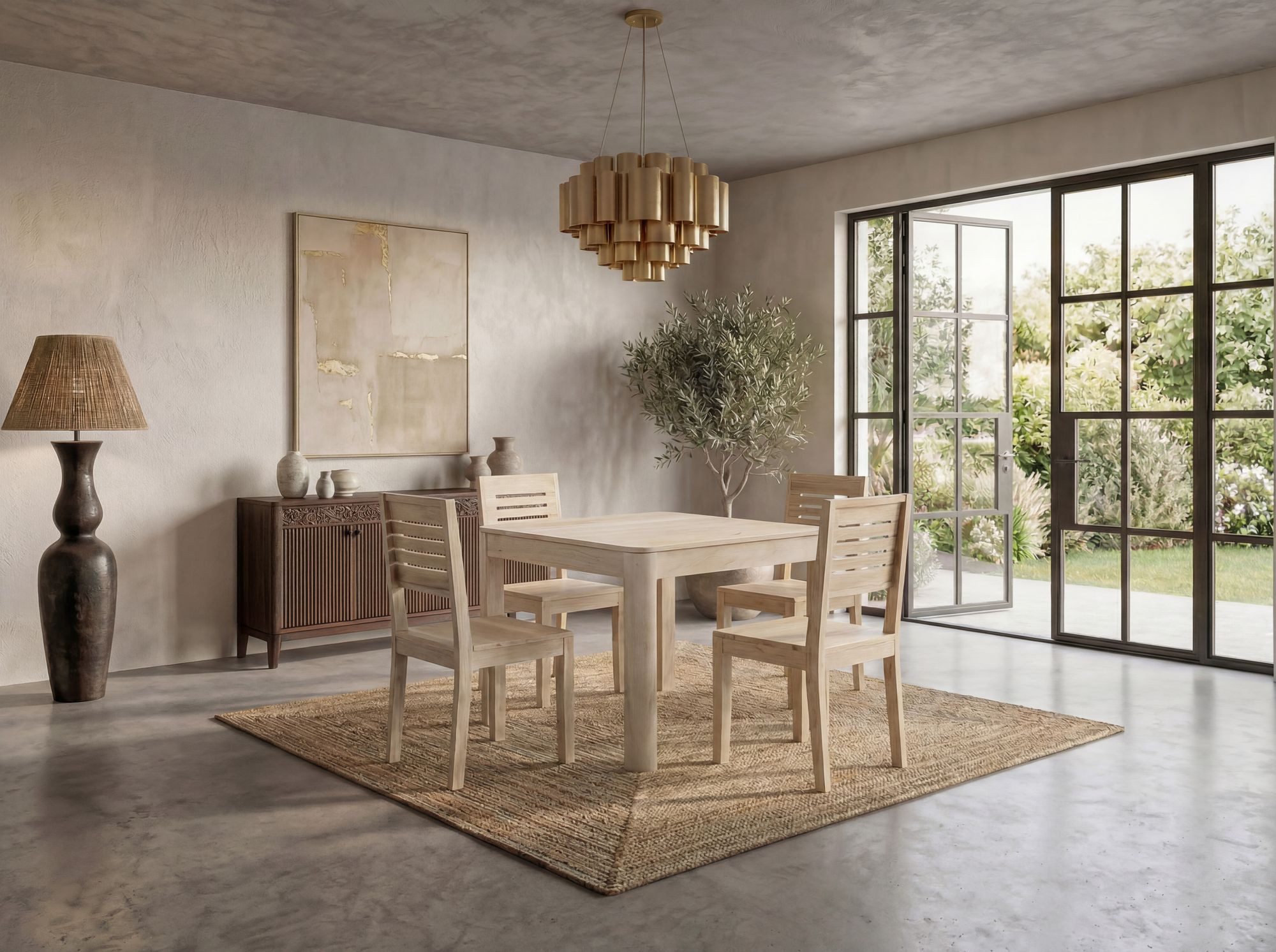 Wohnling Esstisch WL7.378 Esszimmertisch Küchentisch 4 Personen Holztisch Esszimmer (Natürliches Holzdesign mit klarer Form), Kompakte Tischlösung für kleine Essbereiche