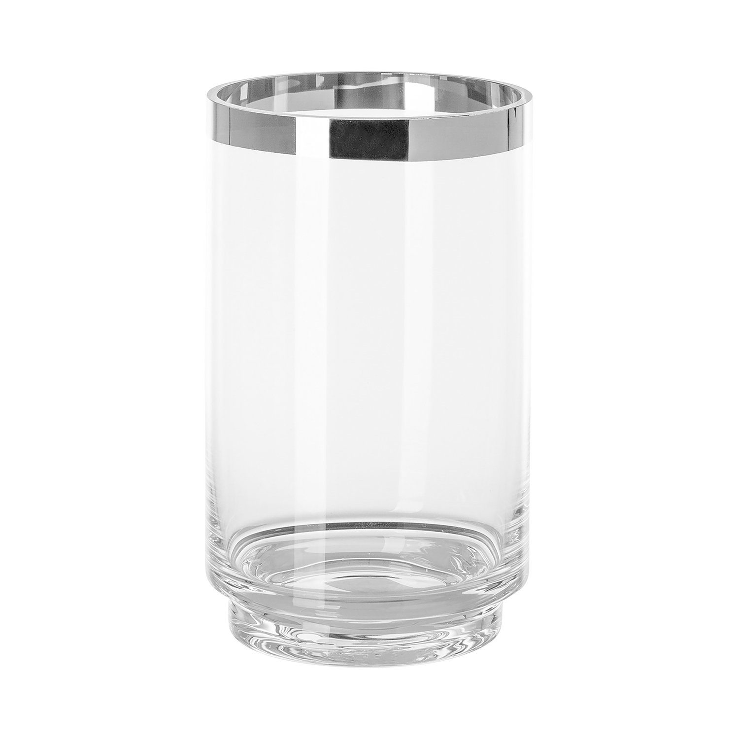 Fink Dekovase JARO Glaszylinder mit Boden - H.20cm x B.12cm - silberfarben - Glas (1 St., Glasröhre mit Boden - Glaszylinderbecher), Zylindrische Glasvase - Glasbehälter, nicht spülmaschinengeeignet