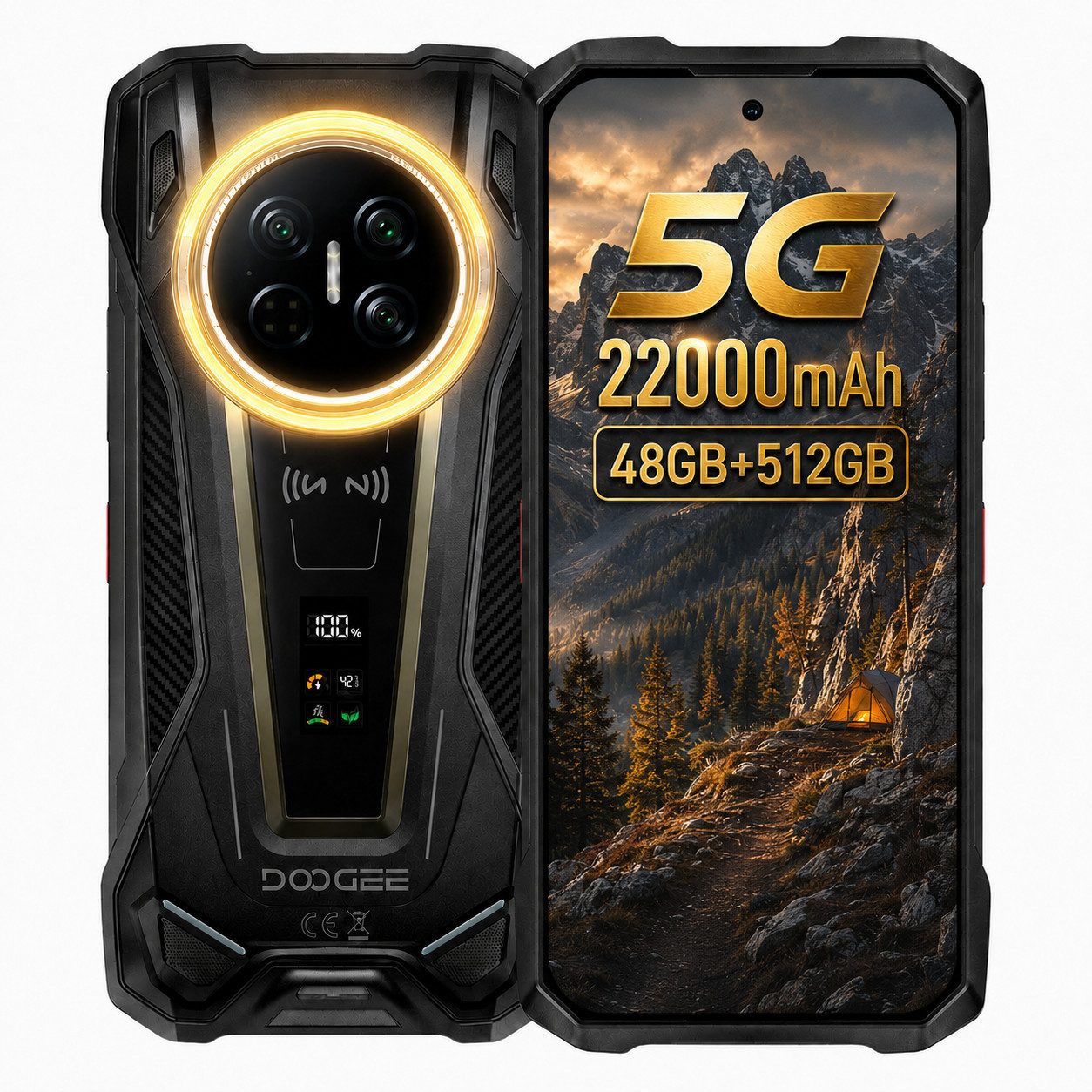 DOOGEE Doogee VMAX2 5G Outdoorhandy,Dimensity 8300,200MP 22000mAh,120Hz Smartphone (200MP MP Kamera)