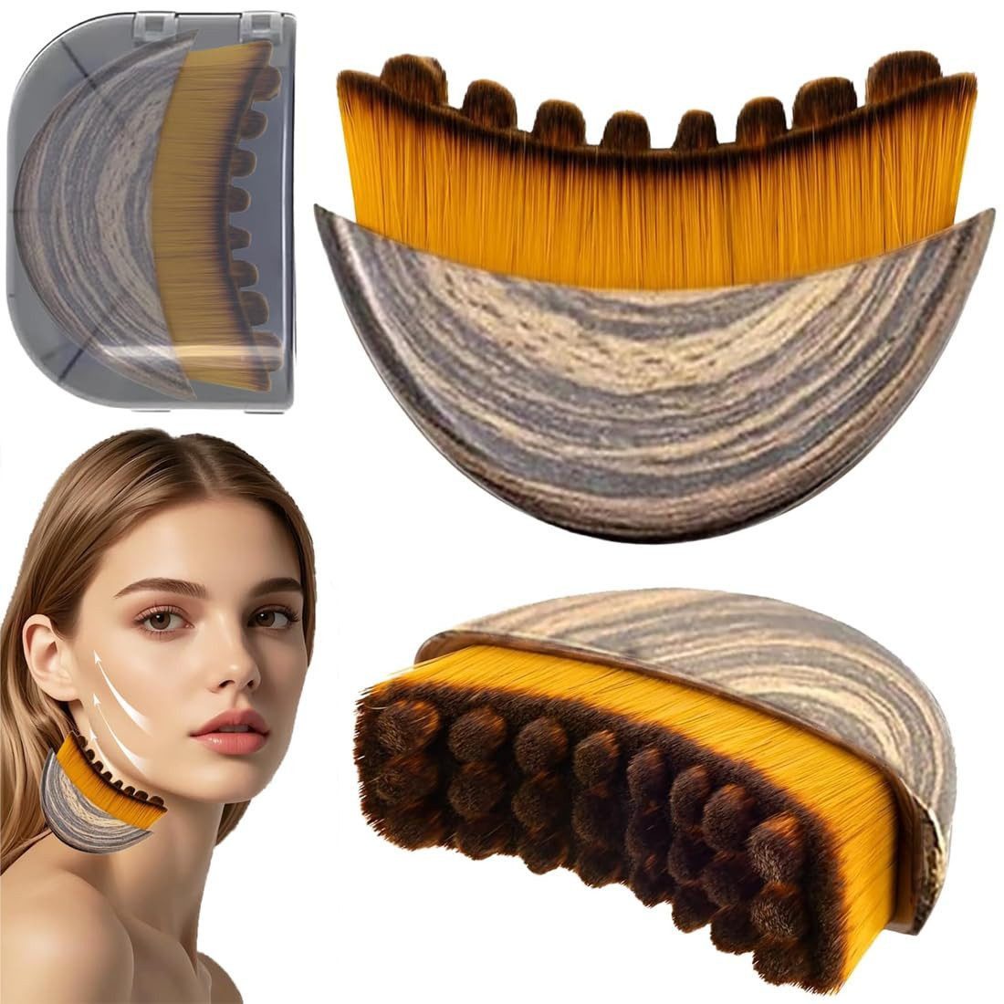 Fyrove Gesichtsmassagegerät Lymphatische Gesichtsbürste, Lymphatic Contour Face Brush, Lymphbürsten gesicht für Empfindliche Haut für Gesicht, Kinn und, Jawline Sculpting