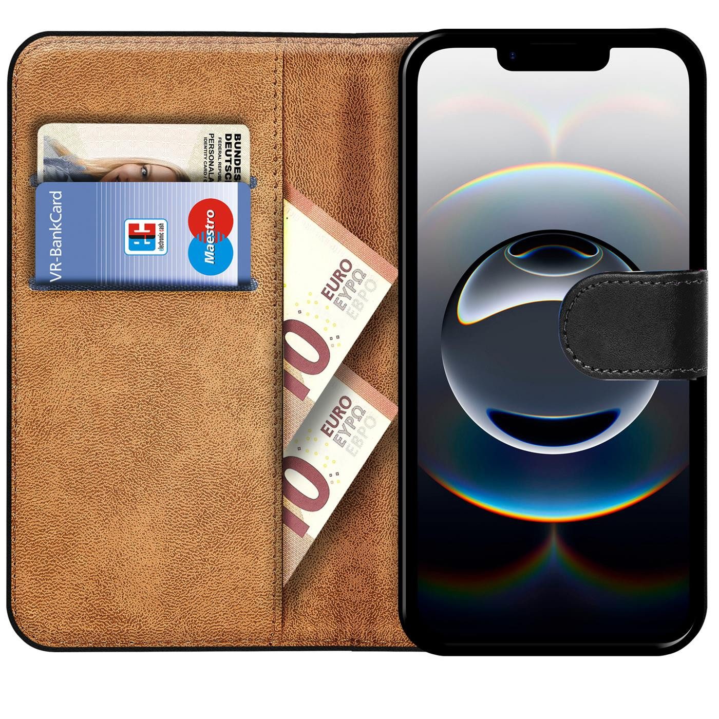 CoolGadget Handyhülle Wallet Klapp Tasche Book Case für Apple iPhone 16e, Hülle Klapphülle Flip Cover Etui Schutzhülle