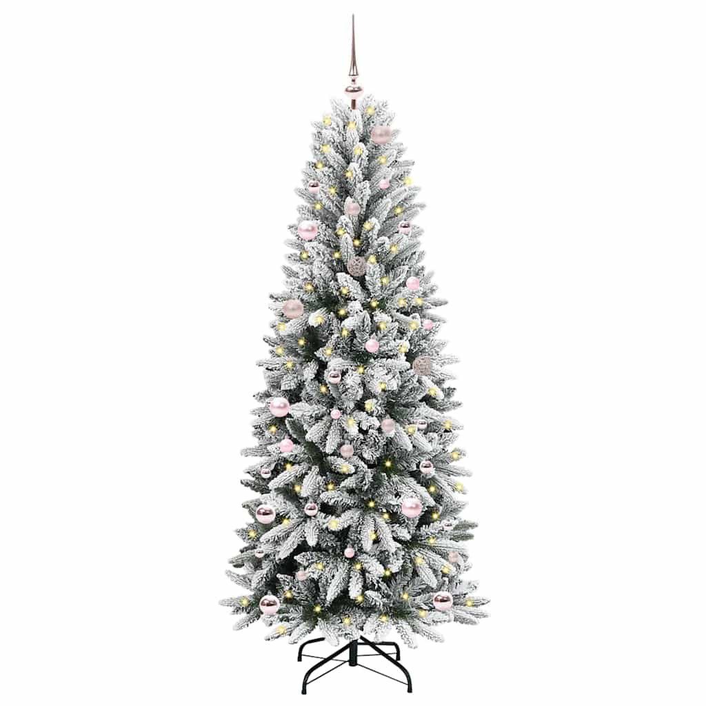 vidaXL LED Baum Künstlicher Weihnachtsbaum mit 150 LEDs mit Ständer Weiß 150 cm