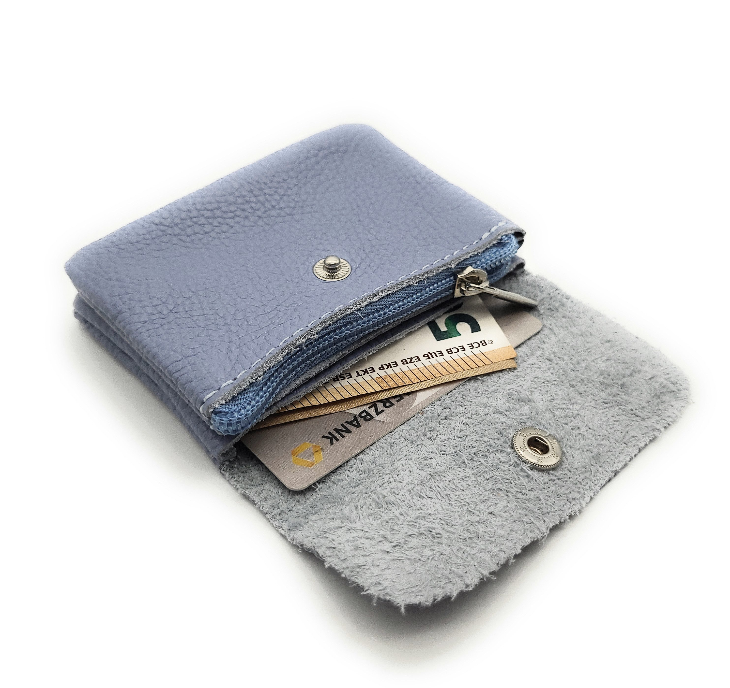 Lemasi Mini Geldbörse kleines echt Leder Portemonnaie, pures Leder, Made in Italy, Die minimalistische Börse, ideal für Urlaub und Alltag