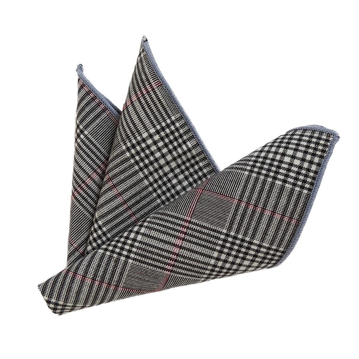 DonDon Fliege Fliege aus Baumwolle Karos Fischgrät (Packung, 2-St., 1x Fliege und 1x Einstecktuch) bereits gebunden, kariert, Tweed-Look, 2er Set
