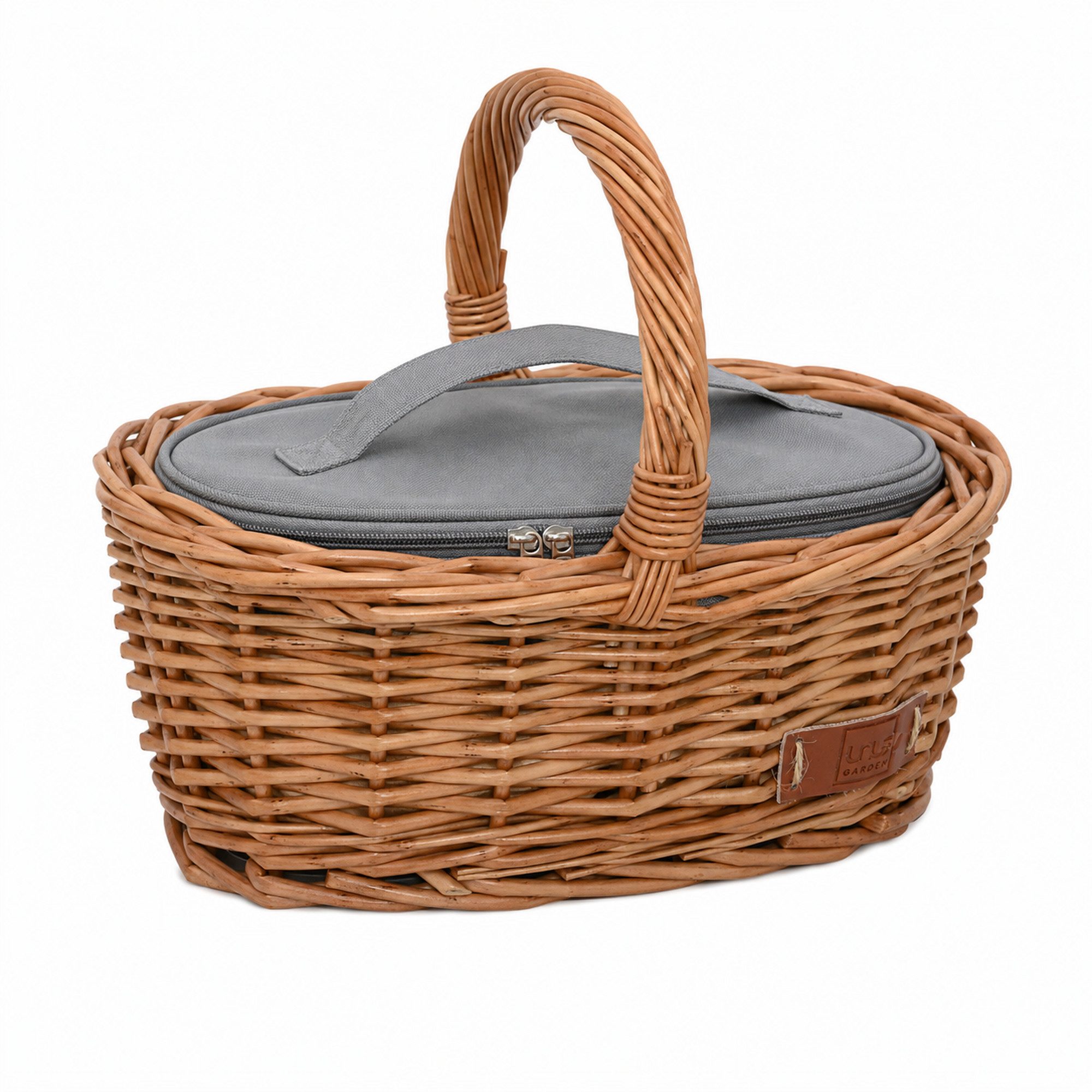 UNUS HOME Kaufladen Einkaufskorb für Kinder inklusive Kühltasche, Weidenkorb, Picknickkorb, Spielzeugkorb, Ladenkorb, Osterkorb