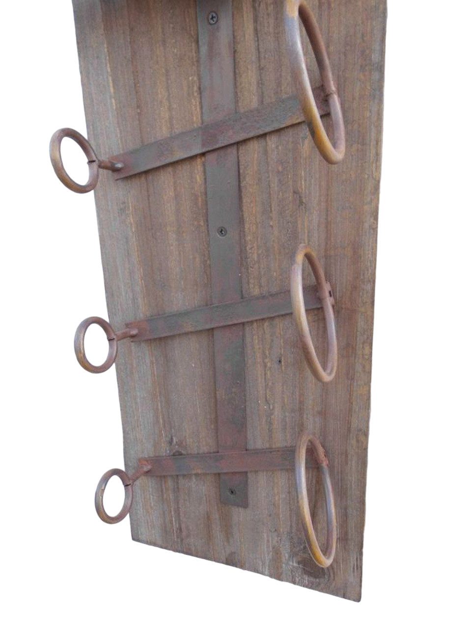 Weinregal Wandweinregal Weinregal Weinflaschenhalter Holz u. Eisen massiv 75 cm