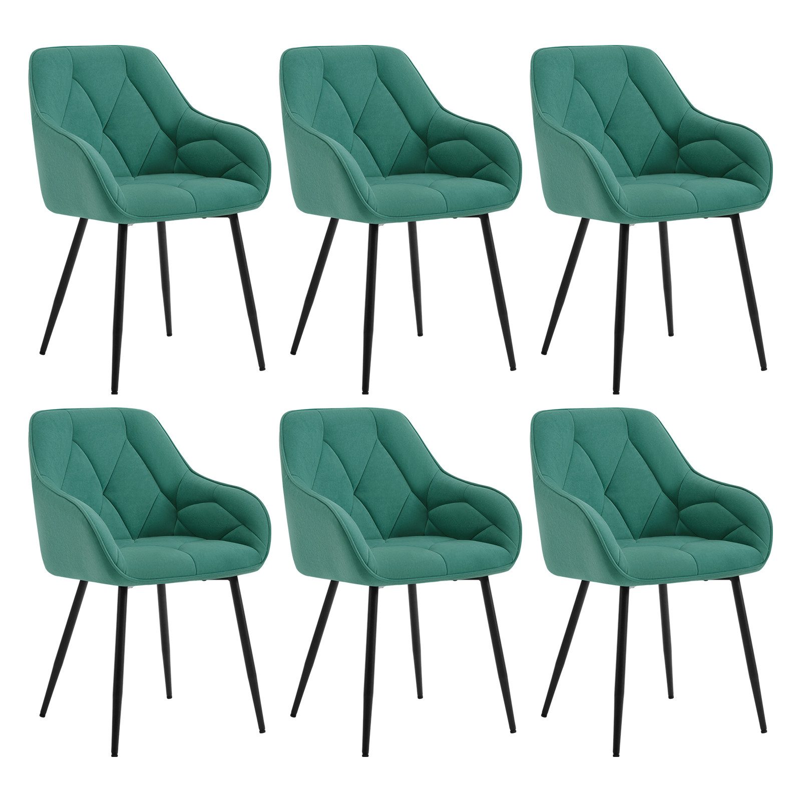Woltu 4-Fußstuhl (Set, 6 St), Esszimmerstühle ergonomischer aus Samt günstig online kaufen