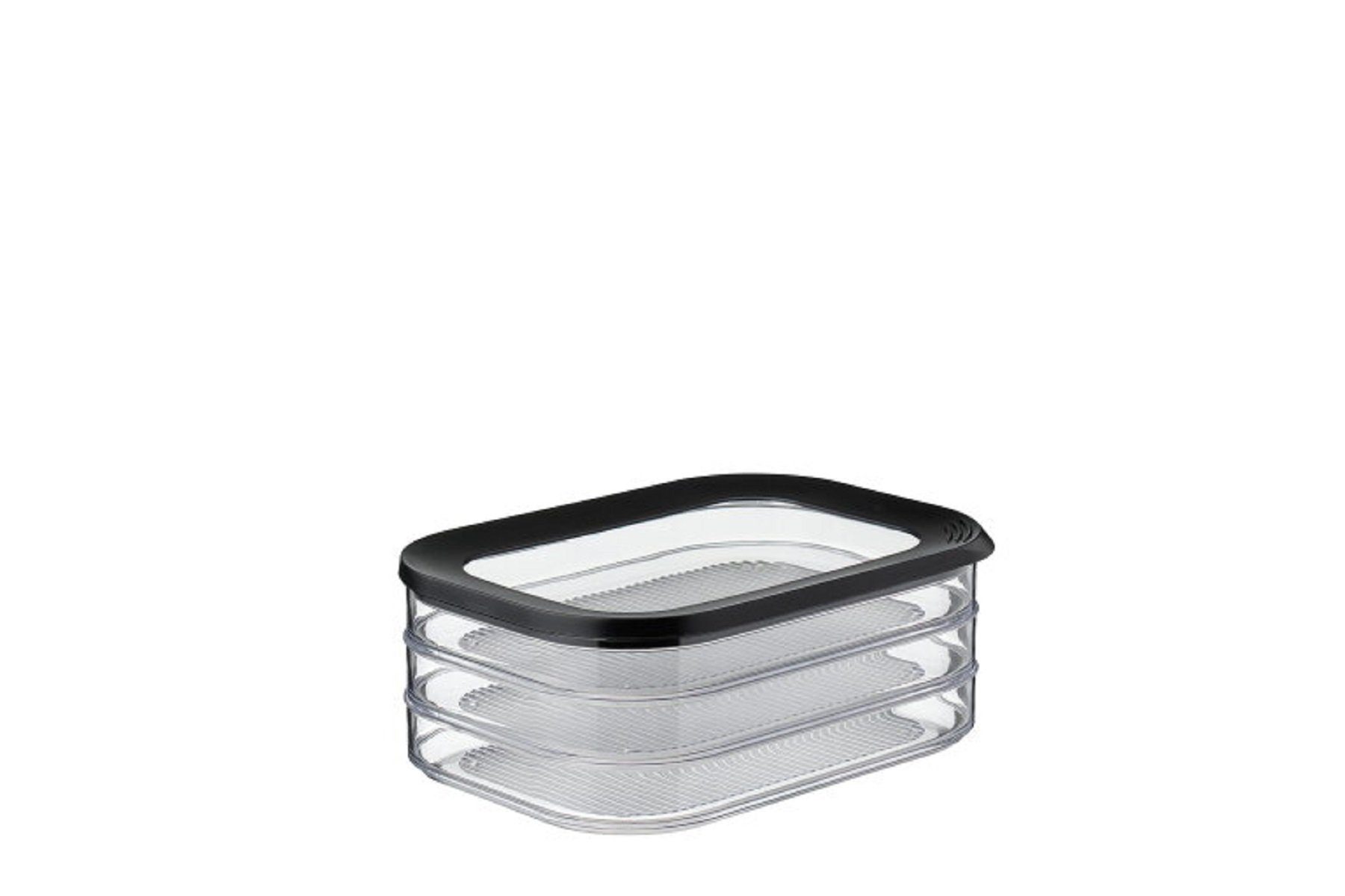 Mepal Vorratsdose Aufschnittdose Modula 3-lagig – schwarz - Spülmaschinengeeignet, Styrol-Acrylnitril (SAN), Polyethylen (PE), ideal zum Aufbewahren von Wust und Käse